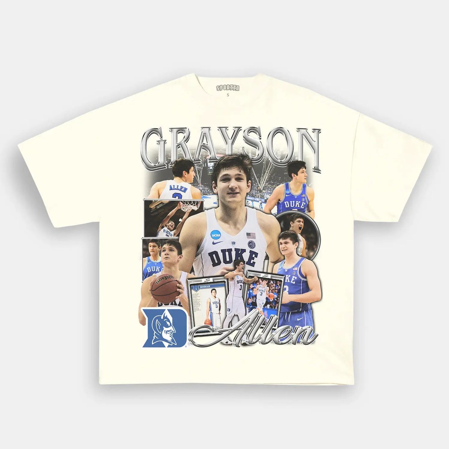 Unisex-Adult Ultra Cotton Washed T-Shirt Graphic  GRAYSON ALLEN - DUKE TEE