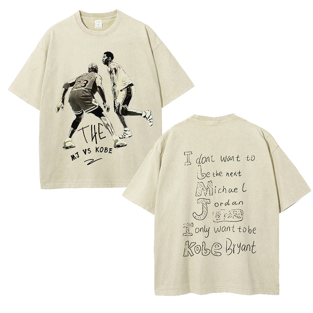 Unisex-Adult Ultra Cotton Washed T-Shirt Graphic  Kobe&Jordan Tee