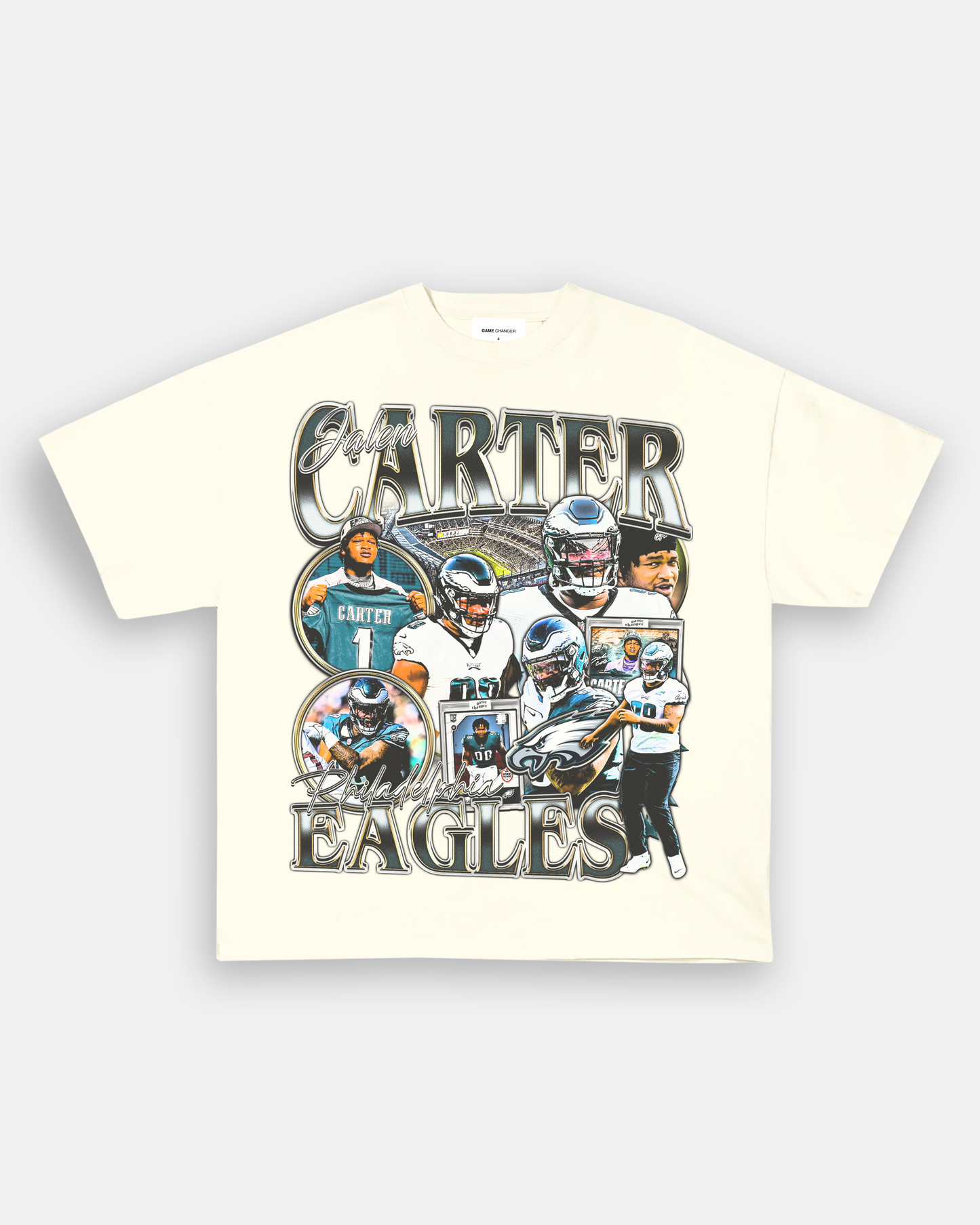 Unisex-Adult Ultra Cotton Washed T-Shirt Graphic JALEN CARTER - EAGLES TEE