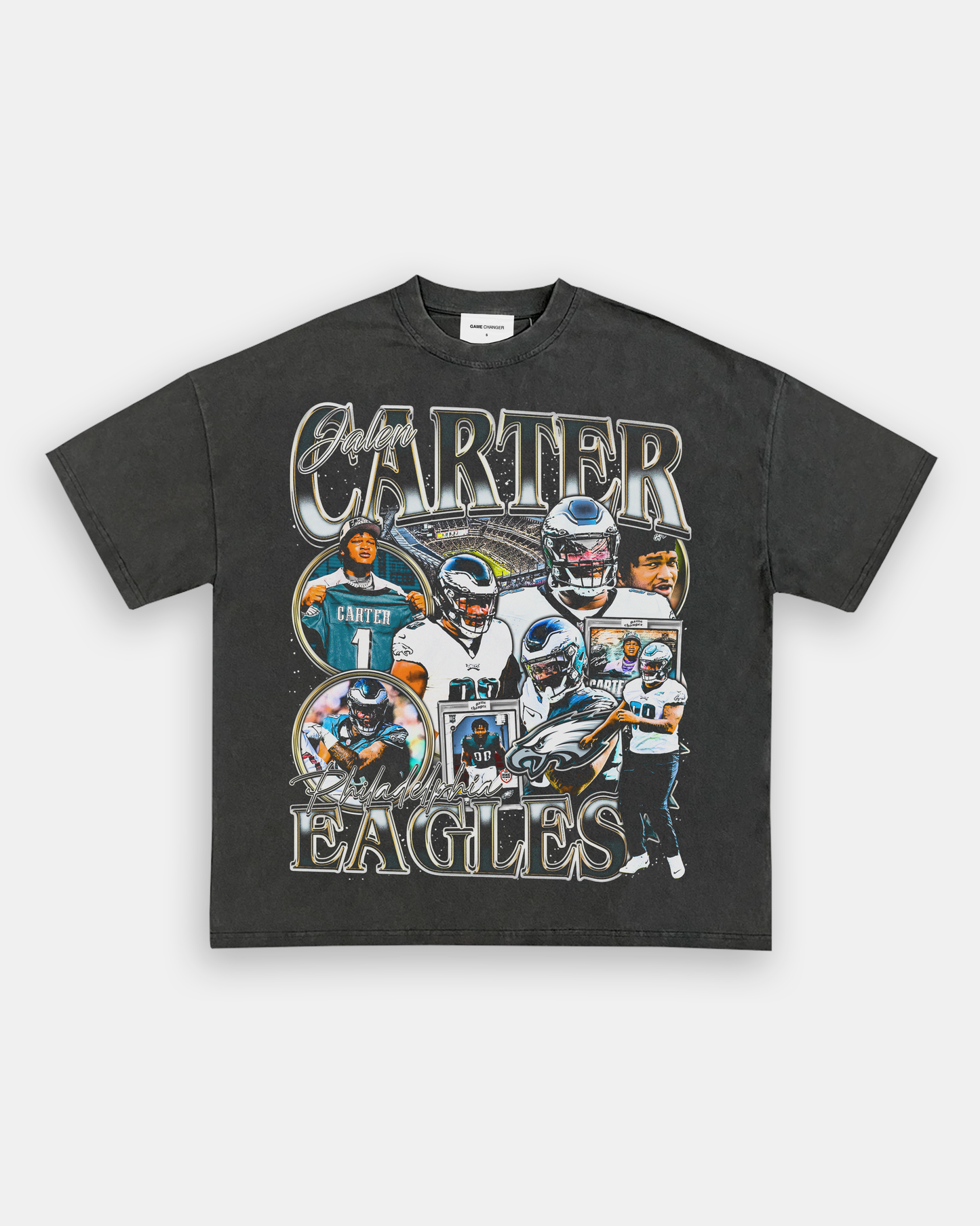 Unisex-Adult Ultra Cotton Washed T-Shirt Graphic JALEN CARTER - EAGLES TEE