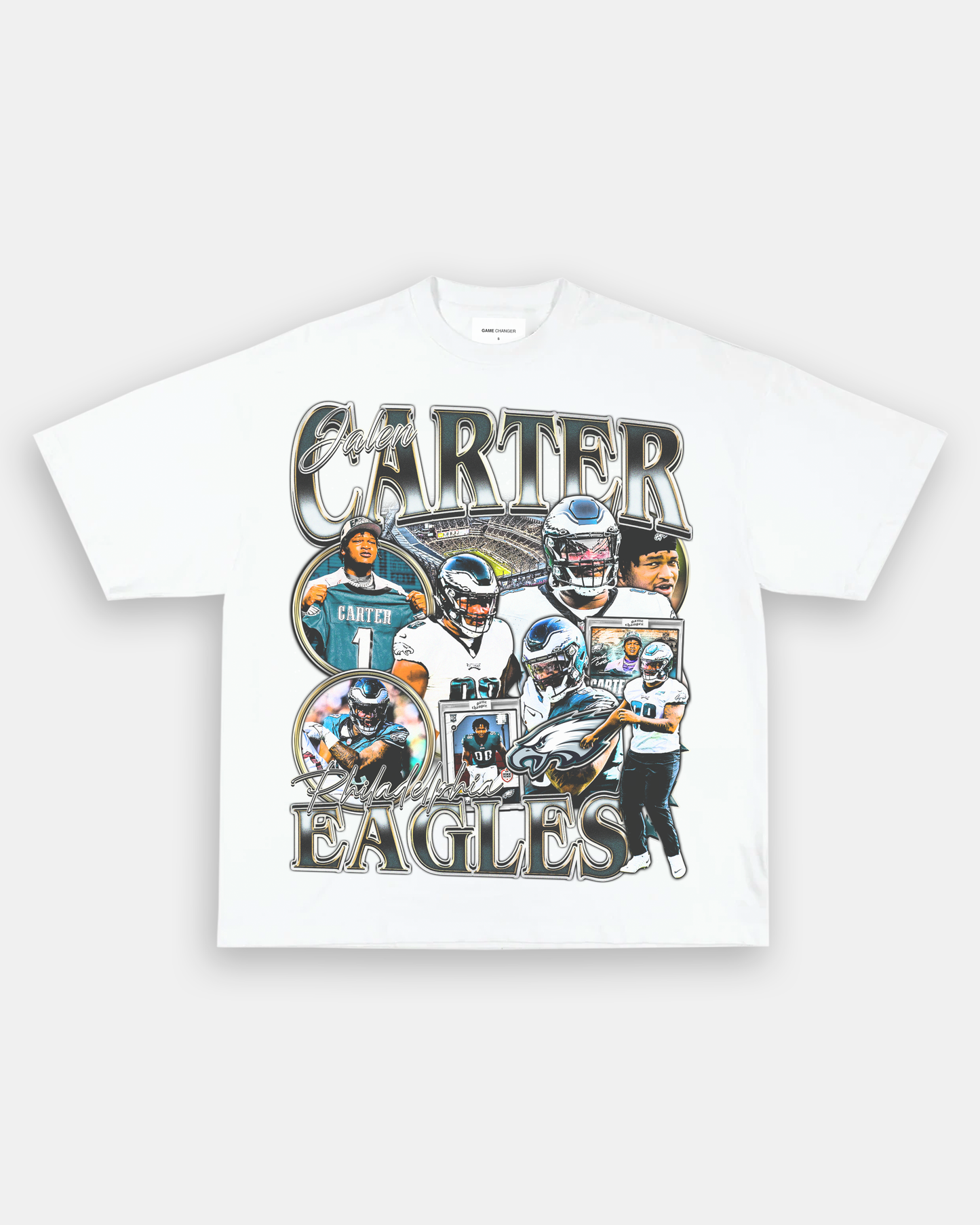 Unisex-Adult Ultra Cotton Washed T-Shirt Graphic JALEN CARTER - EAGLES TEE