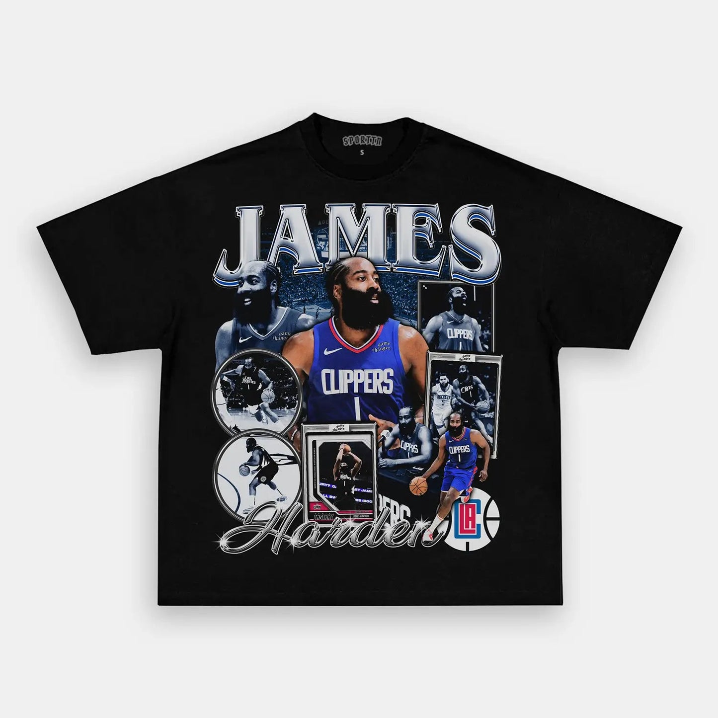 Unisex-Adult Ultra Cotton Washed T-Shirt Graphic  JAMES HARDEN - CLIPPERS TEE