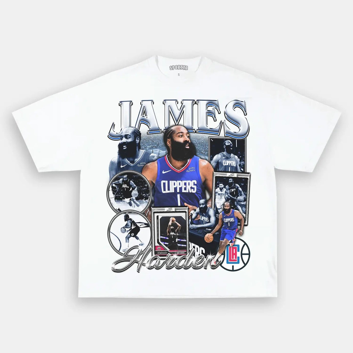 Unisex-Adult Ultra Cotton Washed T-Shirt Graphic  JAMES HARDEN - CLIPPERS TEE