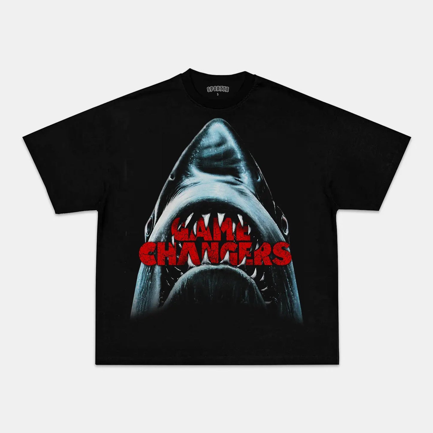 Unisex-Adult Ultra Cotton Washed T-Shirt Graphic  JAWS TEE