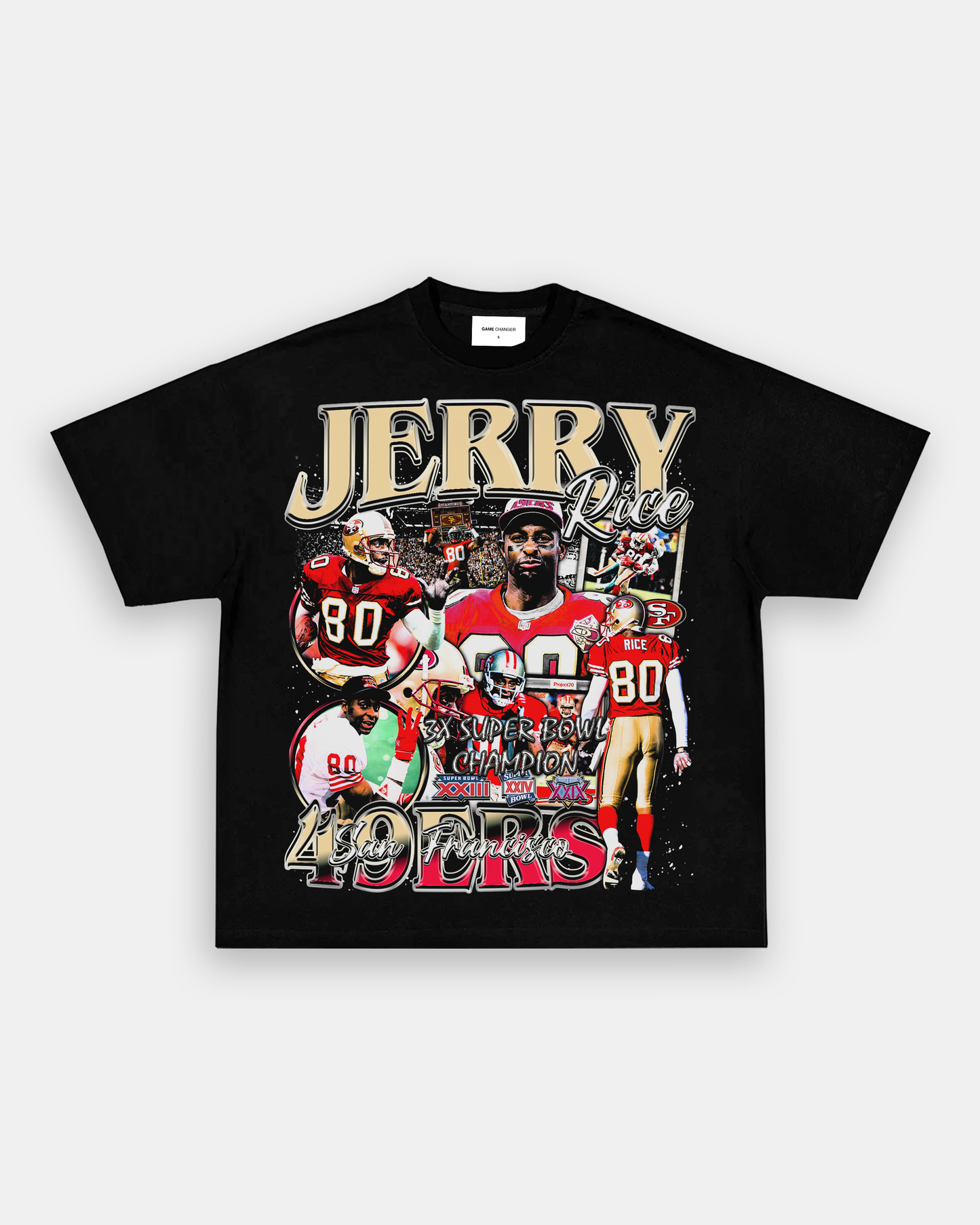 Unisex-Adult Ultra Cotton Washed T-Shirt Graphic JERRY RICE TEE