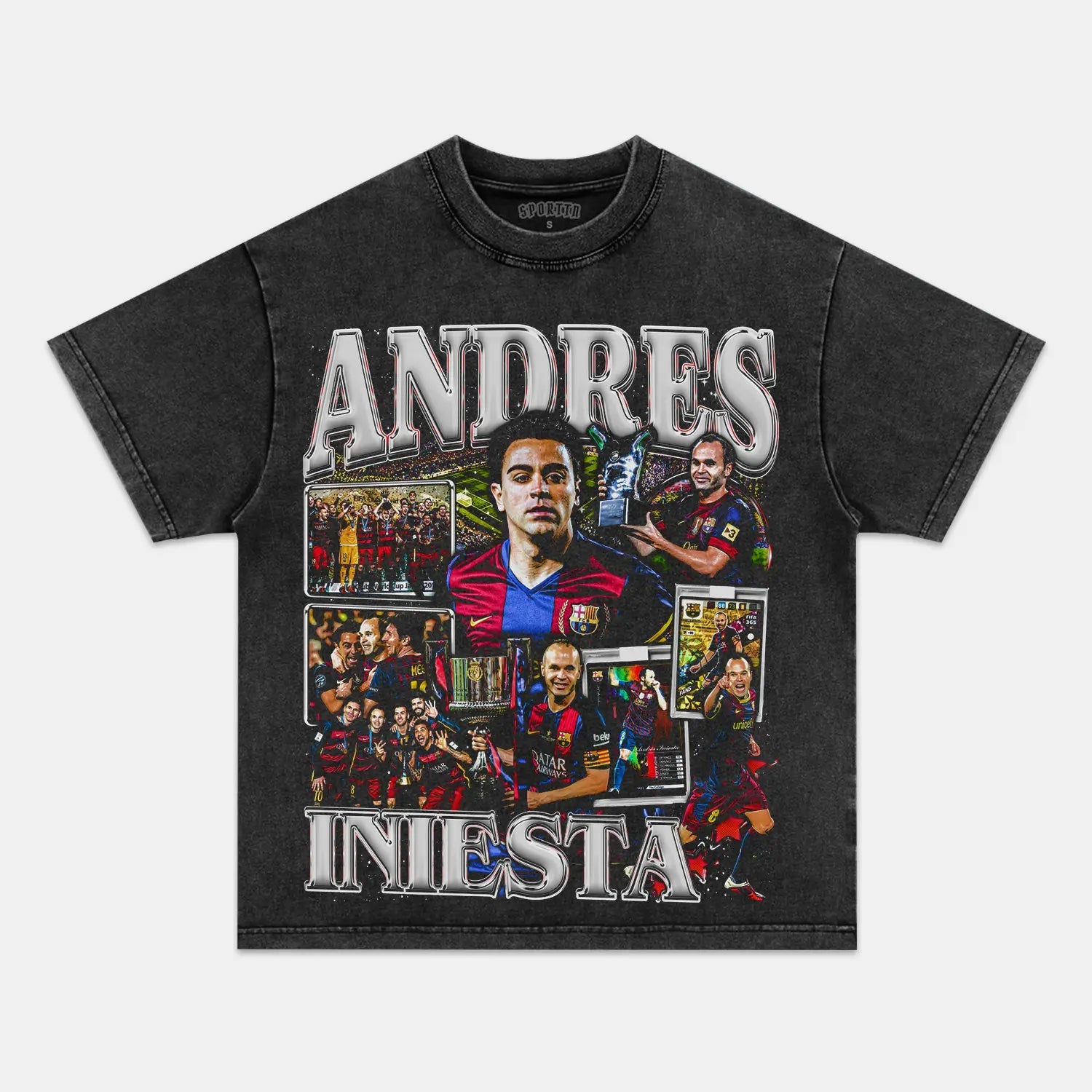 Unisex-Adult Ultra Cotton Washed T-Shirt Graphic ANDRES INIESTA V2 TEE