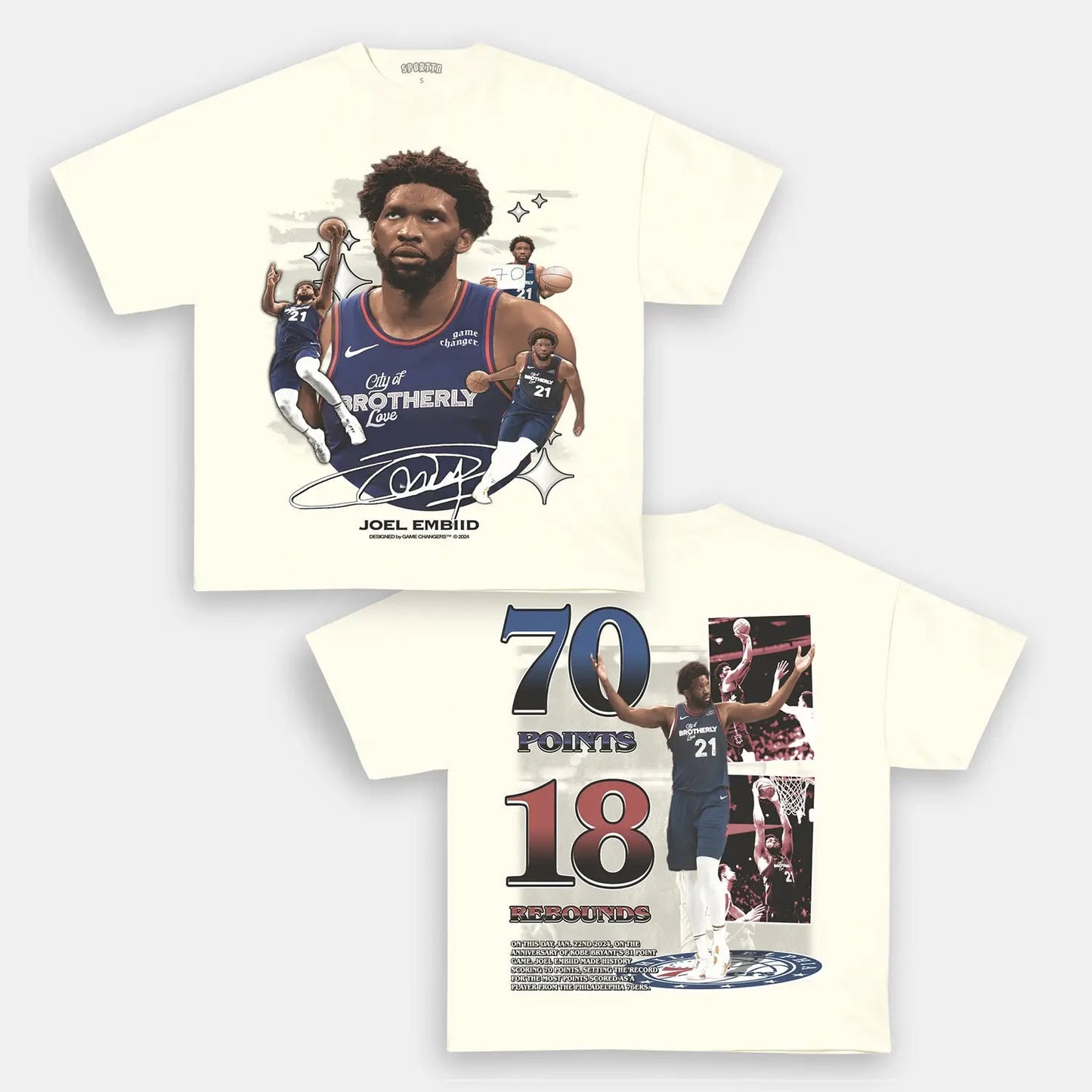 Unisex-Adult Ultra Cotton Washed T-Shirt Graphic  JOEL EMBIID V2 TEE - DS