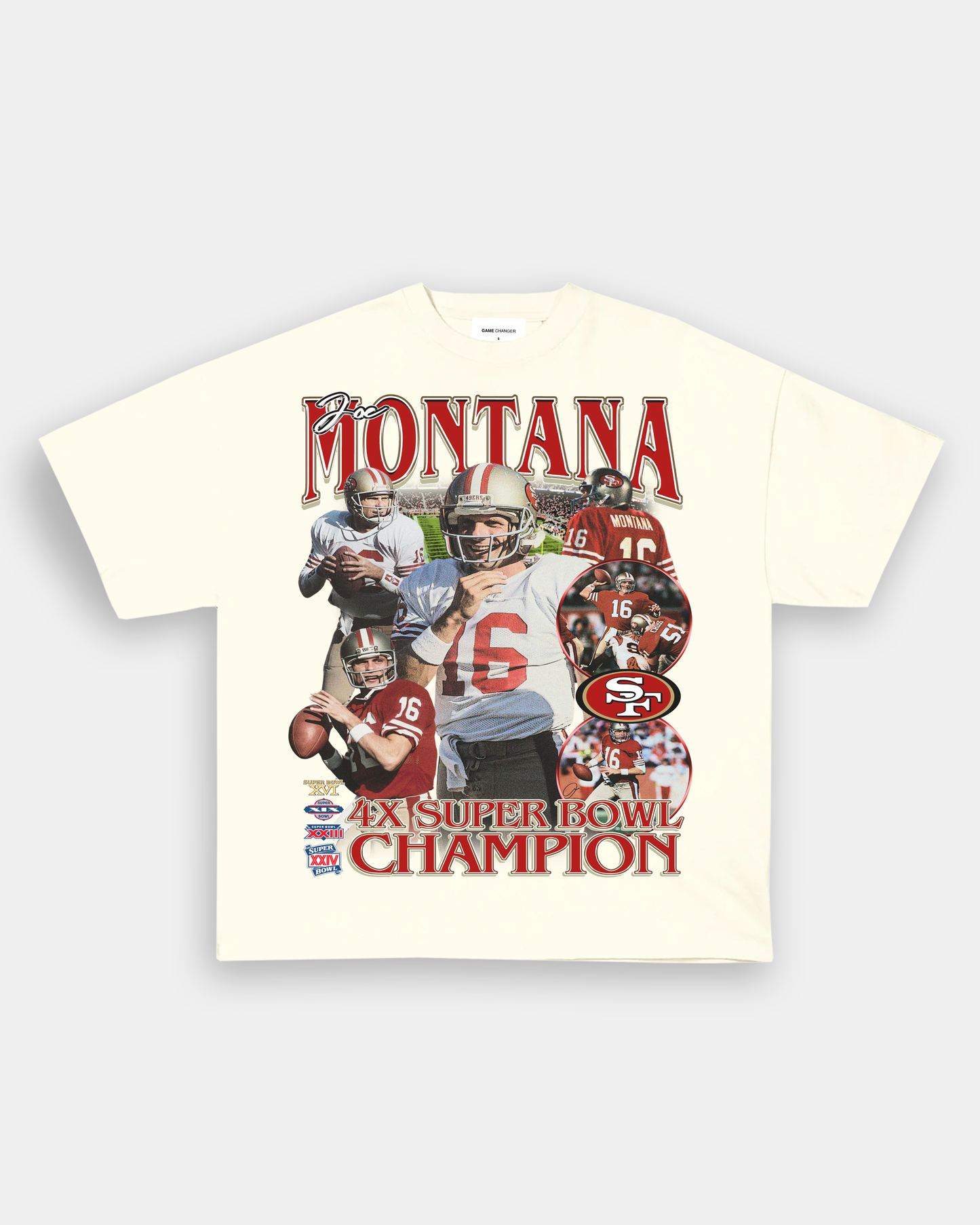 Unisex-Adult Ultra Cotton Washed T-Shirt Graphic JOE MONTANA TEE