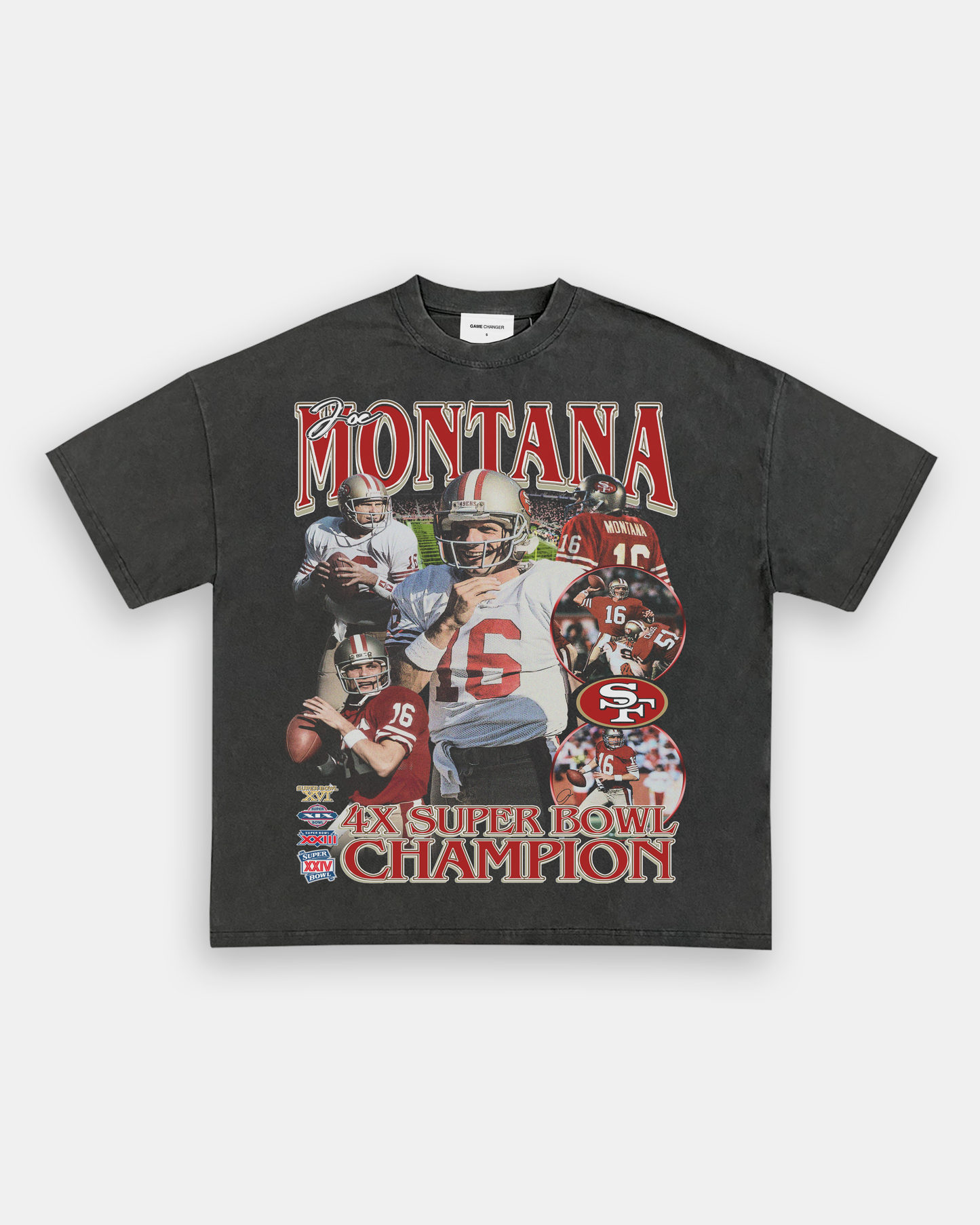 Unisex-Adult Ultra Cotton Washed T-Shirt Graphic JOE MONTANA TEE