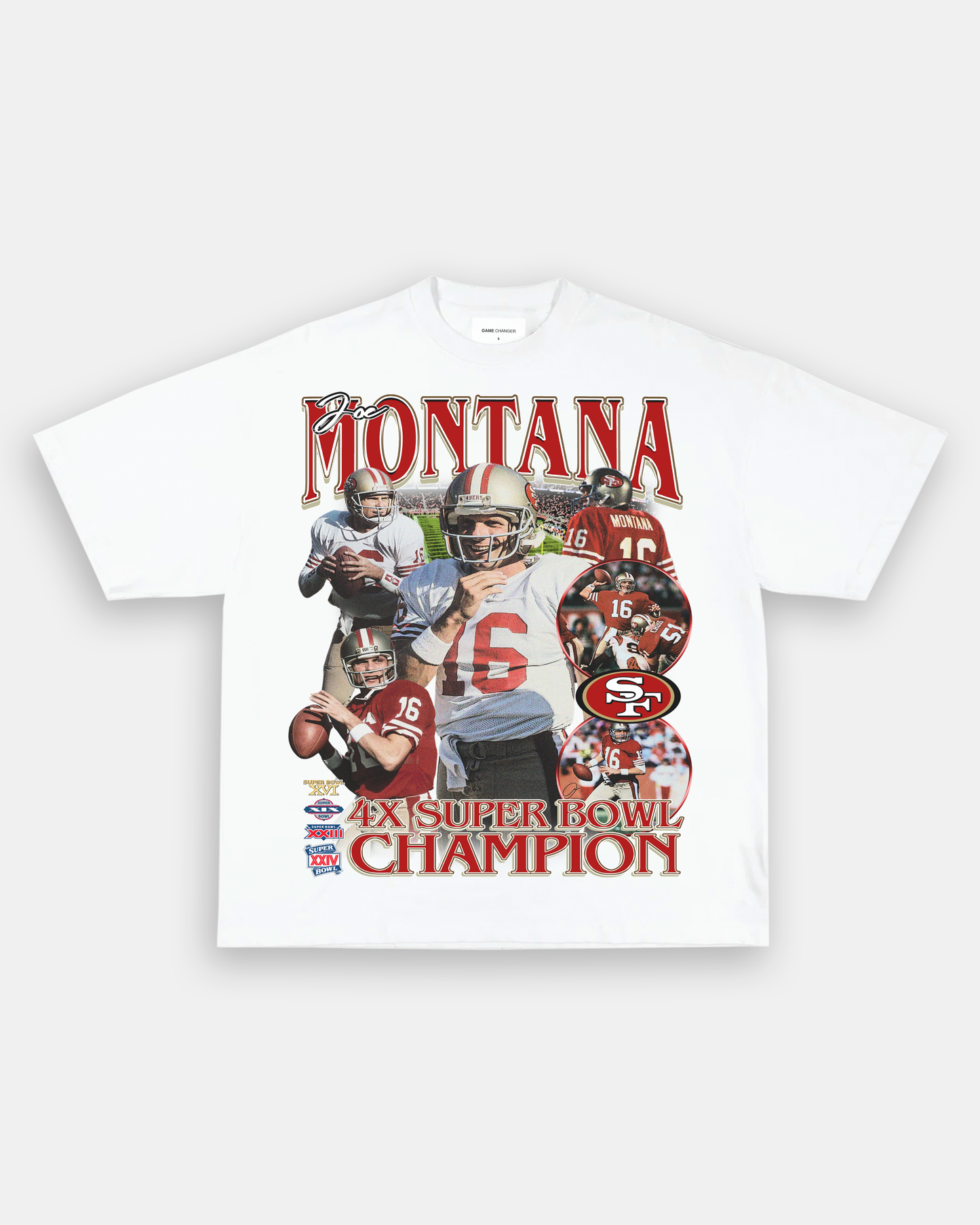 Unisex-Adult Ultra Cotton Washed T-Shirt Graphic JOE MONTANA TEE