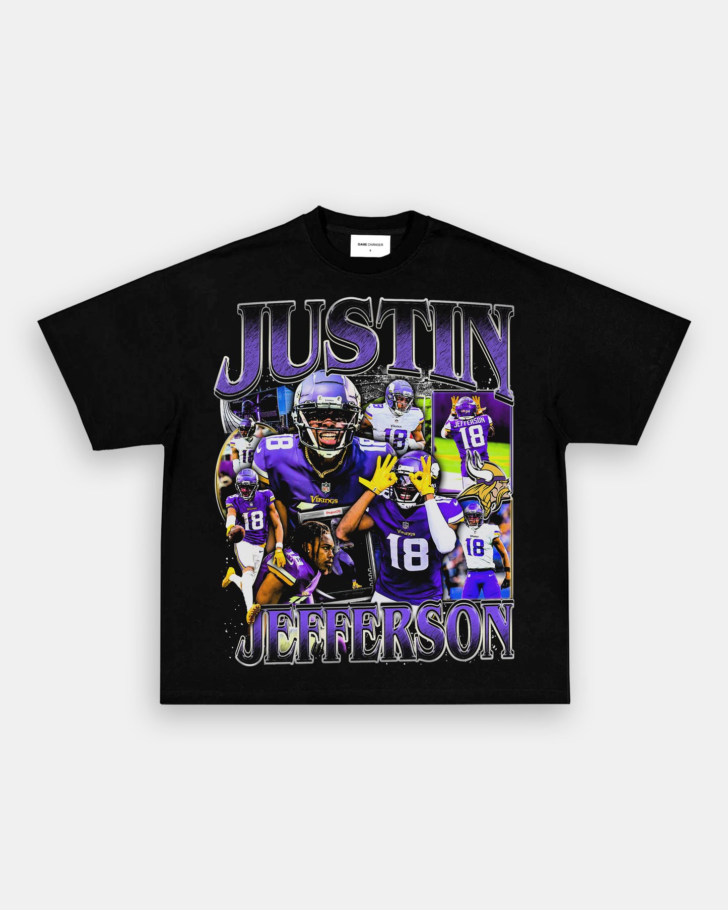 Unisex-Adult Ultra Cotton Washed T-Shirt Graphic JUSTIN JEFFERSON 2 TEE