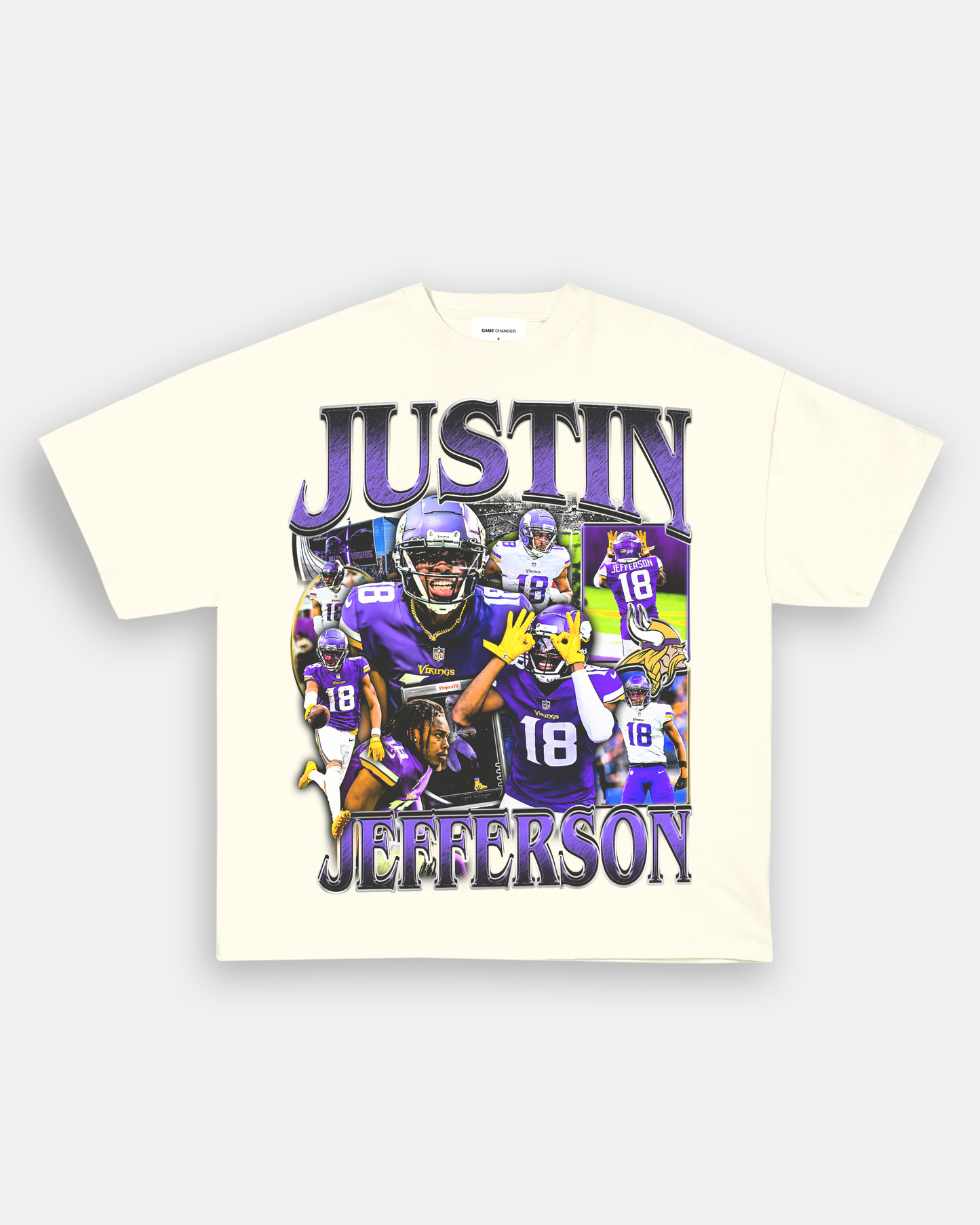 Unisex-Adult Ultra Cotton Washed T-Shirt Graphic JUSTIN JEFFERSON 2 TEE