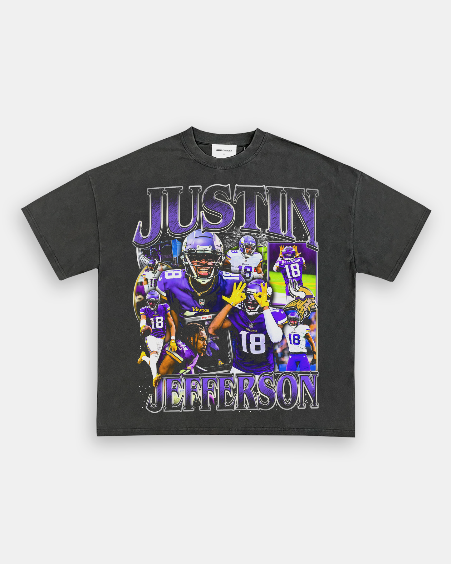 Unisex-Adult Ultra Cotton Washed T-Shirt Graphic JUSTIN JEFFERSON 2 TEE