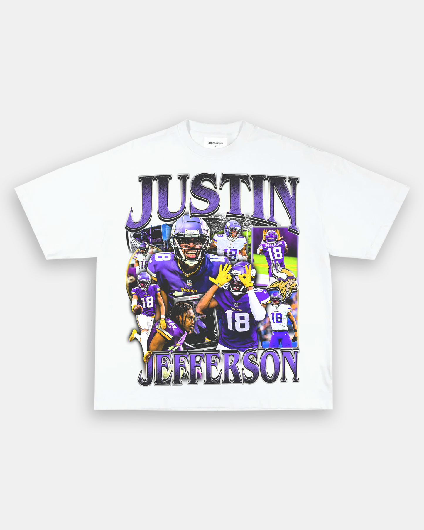 Unisex-Adult Ultra Cotton Washed T-Shirt Graphic JUSTIN JEFFERSON 2 TEE