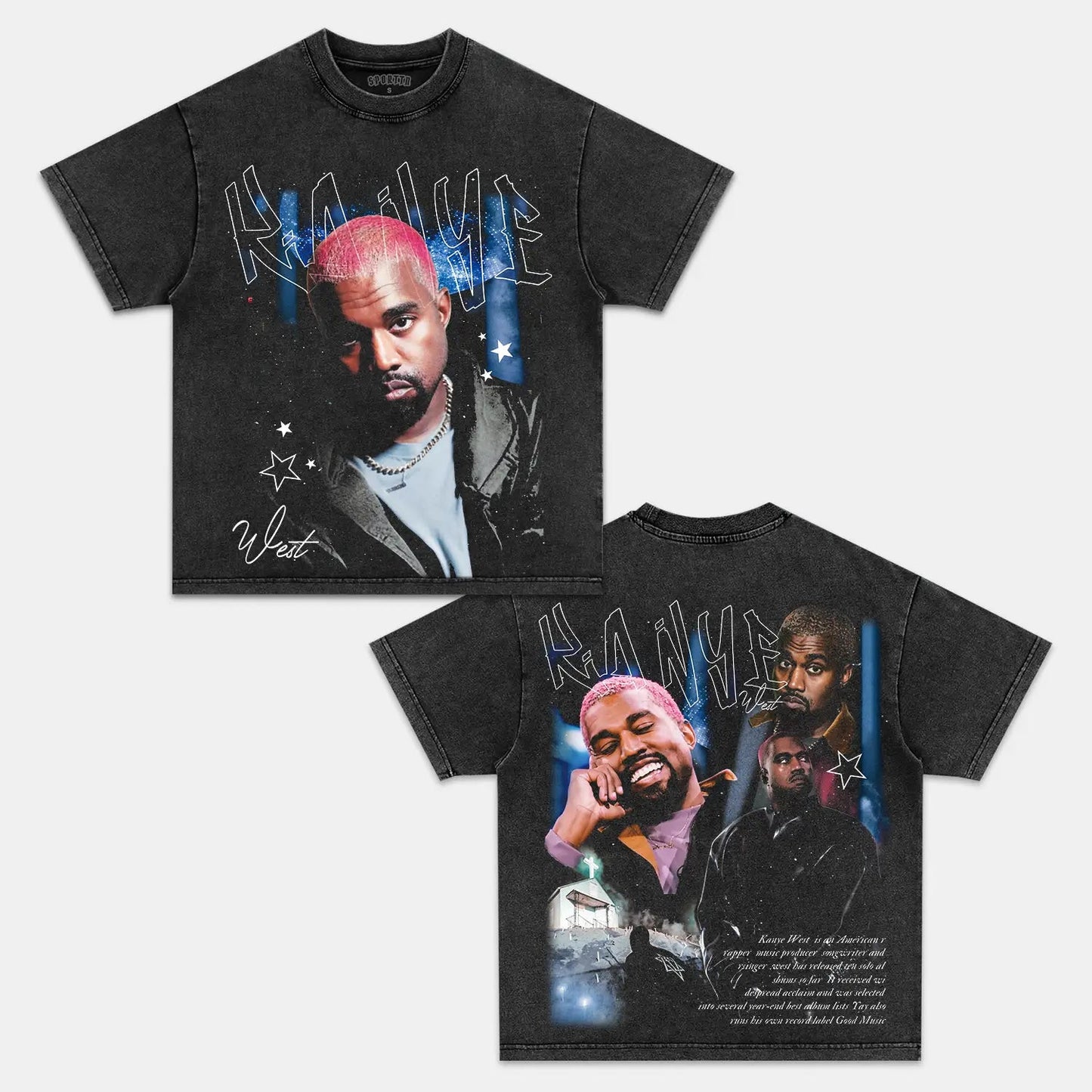 Unisex-Adult Ultra Cotton Washed T-Shirt Graphic  KANYE WEST TEE