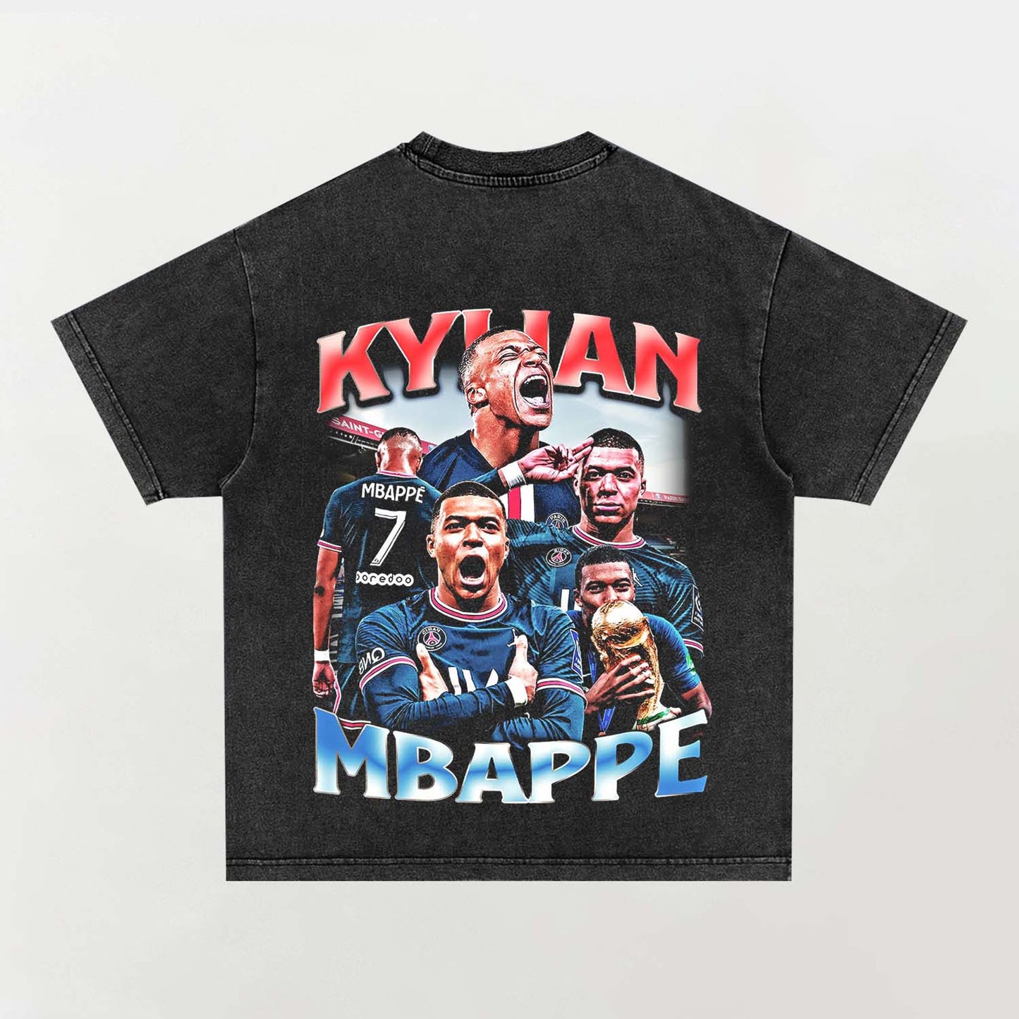 Unisex-Adult Ultra Cotton Washed T-Shirt Graphic  KYLIAN MBAPPE TEE