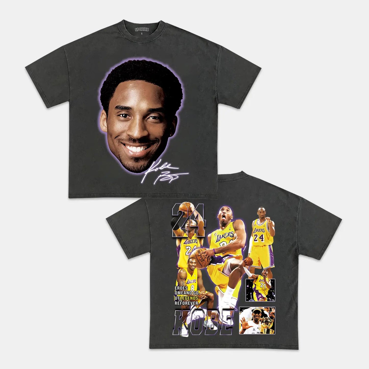 Unisex-Adult Ultra Cotton Washed T-Shirt Graphic  Kobe Bryant WPAP TEE