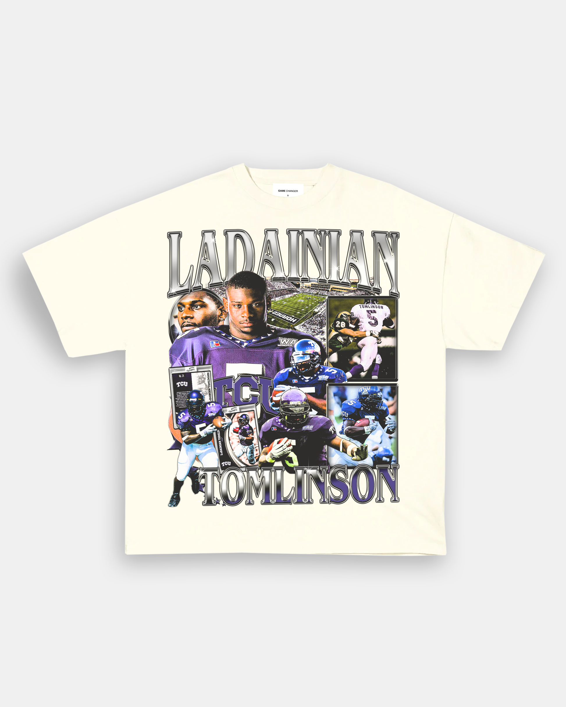 Unisex-Adult Ultra Cotton Washed T-Shirt Graphic LADAINIAN TOMLINSON - TCU TEE