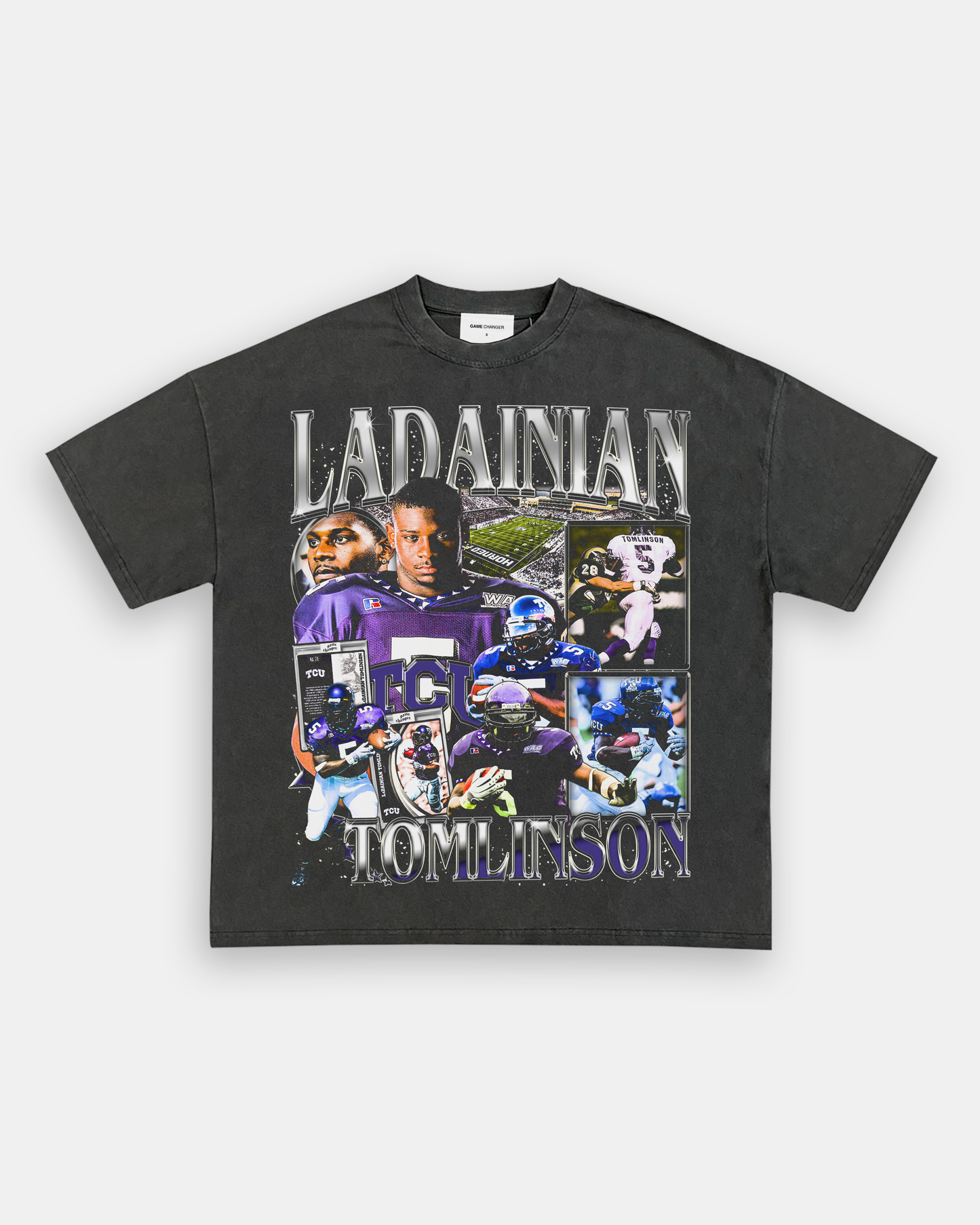 Unisex-Adult Ultra Cotton Washed T-Shirt Graphic LADAINIAN TOMLINSON - TCU TEE