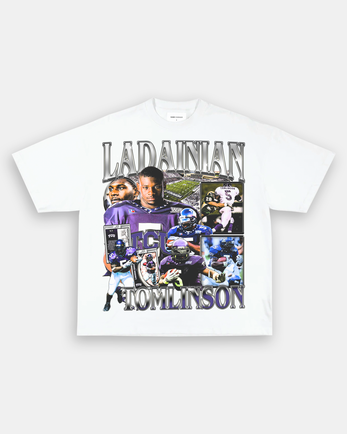 Unisex-Adult Ultra Cotton Washed T-Shirt Graphic LADAINIAN TOMLINSON - TCU TEE