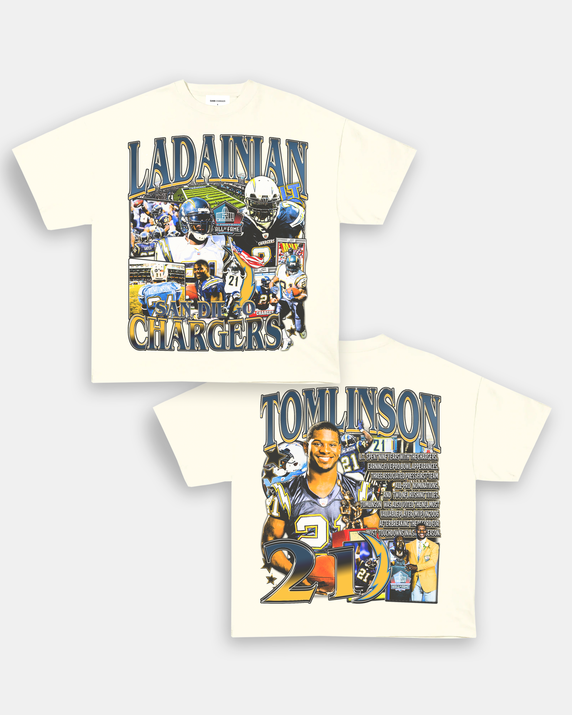 Unisex-Adult Ultra Cotton Washed T-Shirt Graphic LADAINIAN TOMLINSON 2 TEE