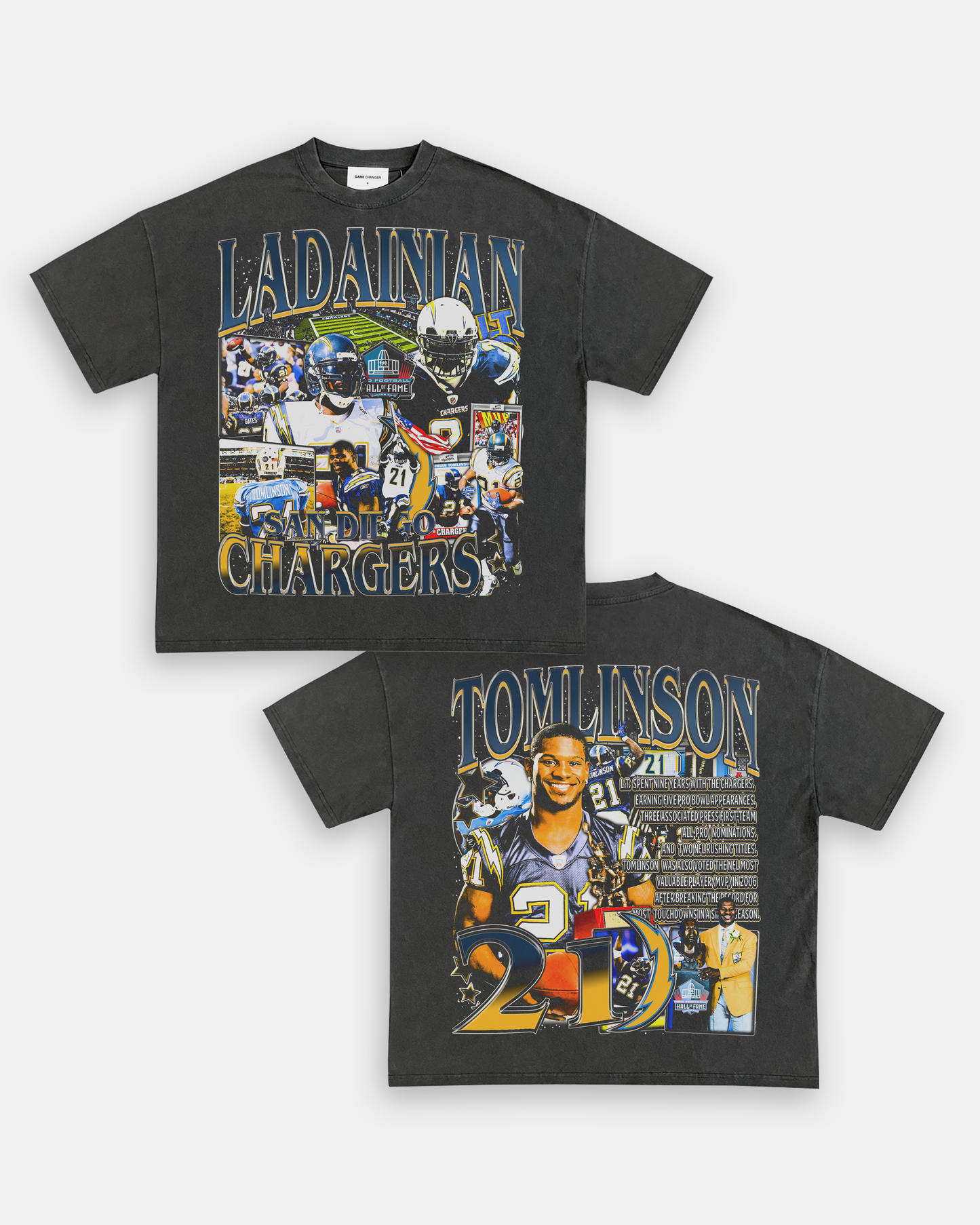 Unisex-Adult Ultra Cotton Washed T-Shirt Graphic LADAINIAN TOMLINSON 2 TEE