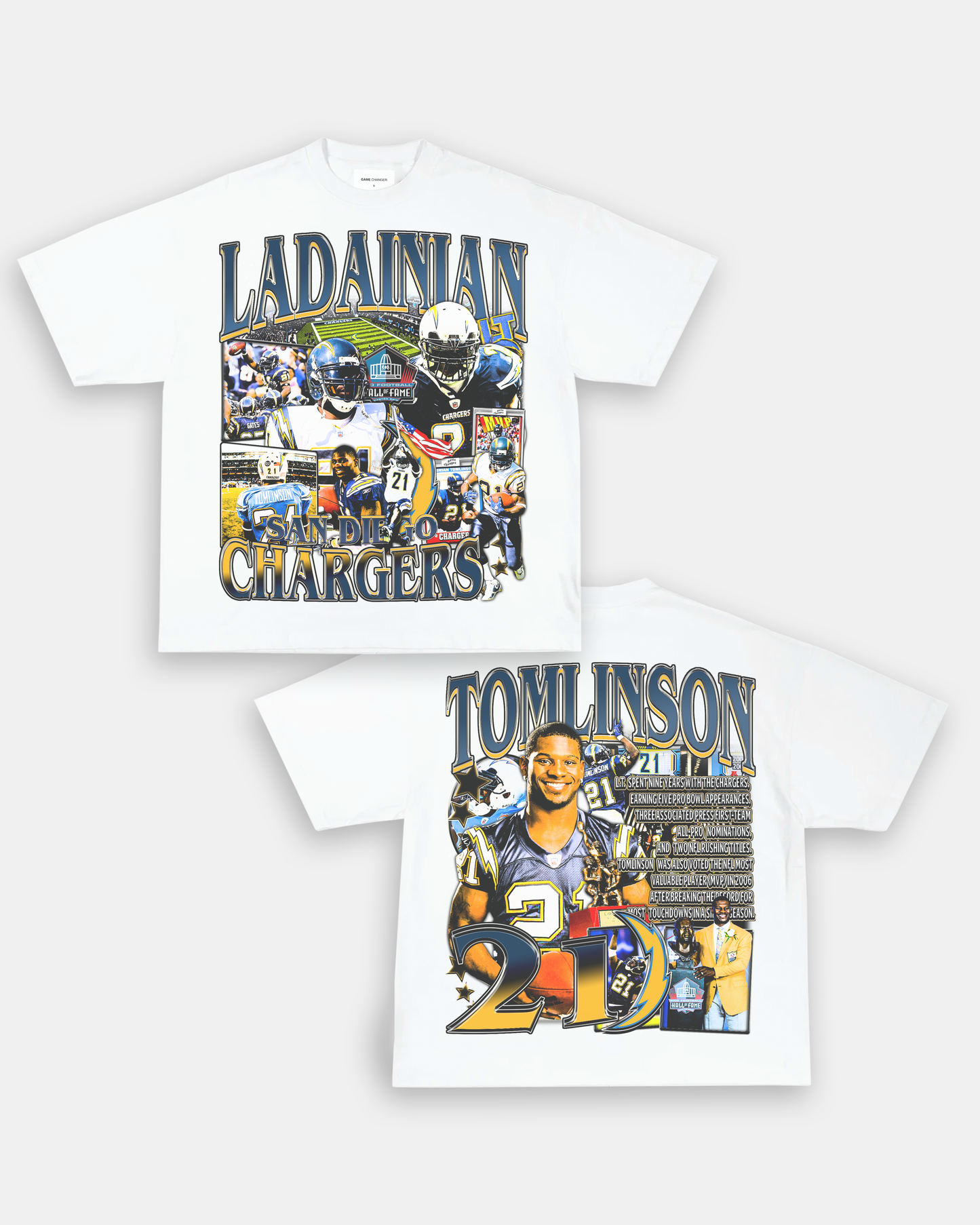 Unisex-Adult Ultra Cotton Washed T-Shirt Graphic LADAINIAN TOMLINSON 2 TEE