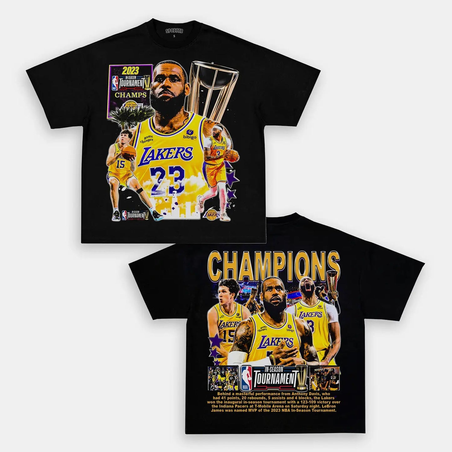 Unisex-Adult Ultra Cotton Washed T-Shirt Graphic  LAKERS IST CHAMPS TEE - DS