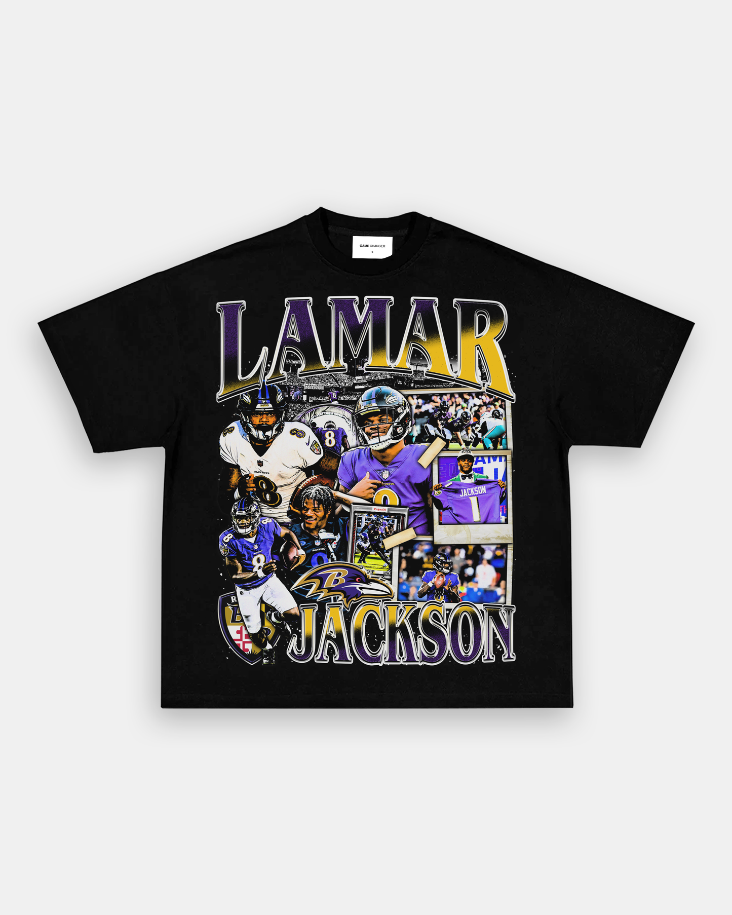 Unisex-Adult Ultra Cotton Washed T-Shirt Graphic LAMAR JACKSON TEE