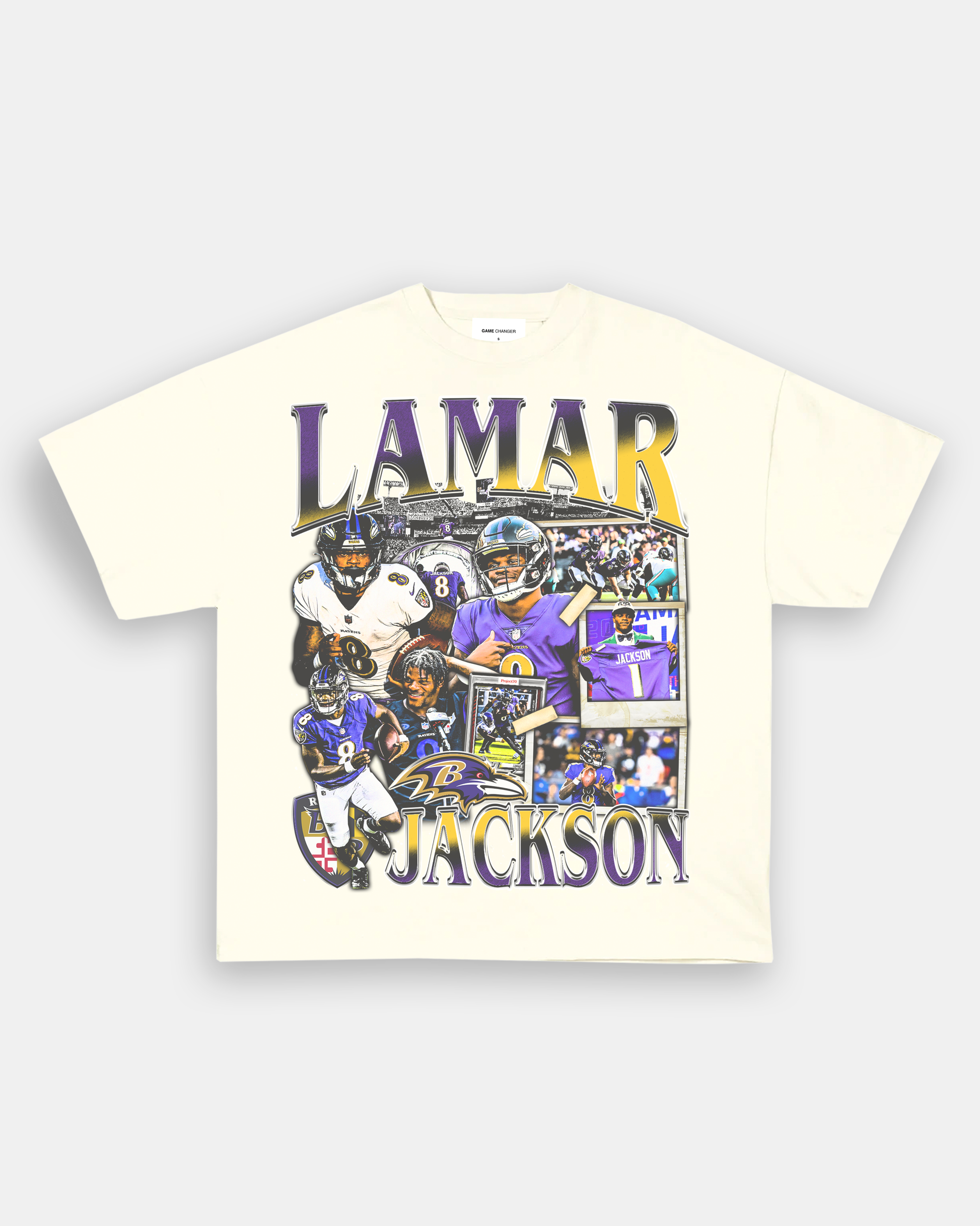 Unisex-Adult Ultra Cotton Washed T-Shirt Graphic LAMAR JACKSON TEE