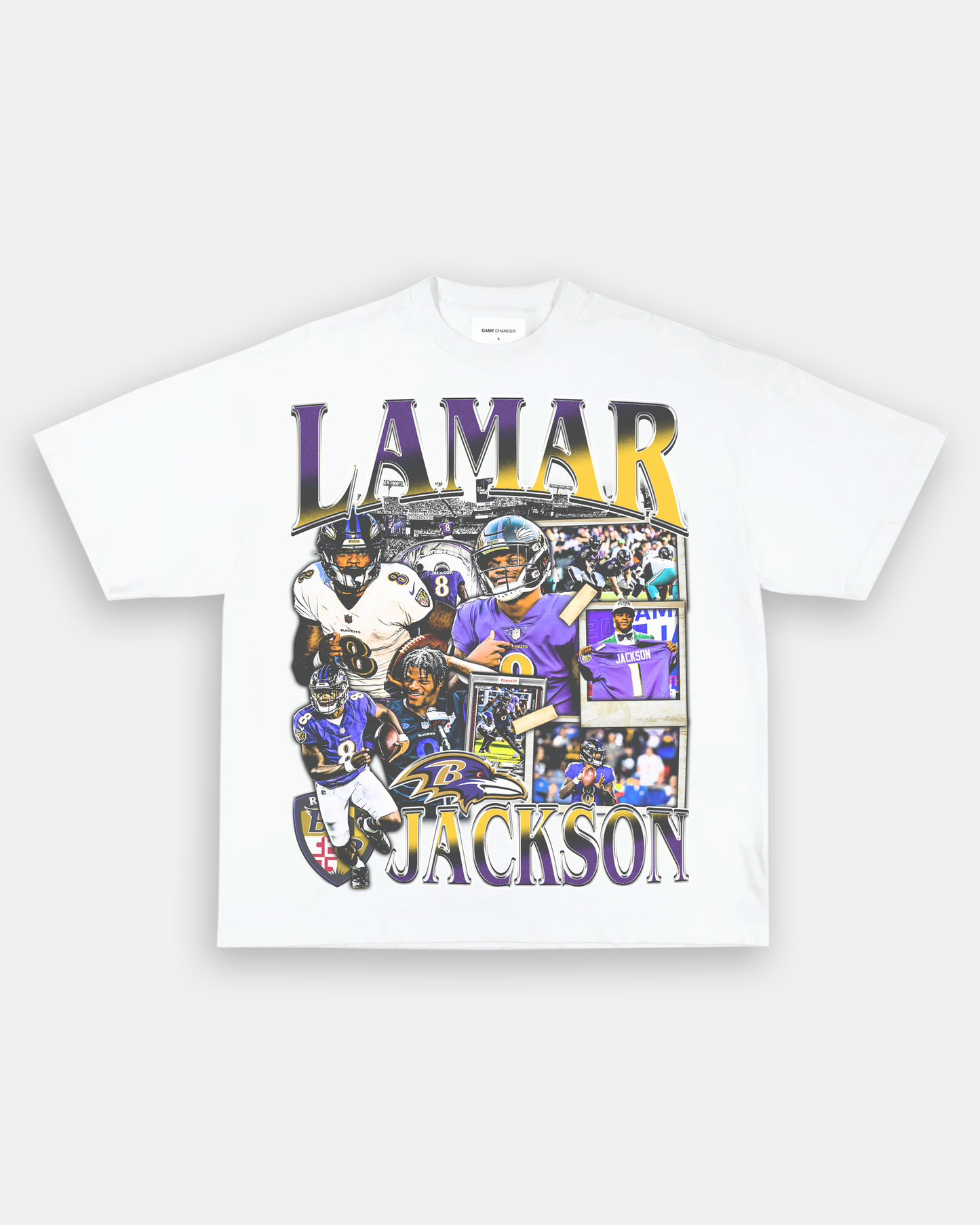 Unisex-Adult Ultra Cotton Washed T-Shirt Graphic LAMAR JACKSON TEE