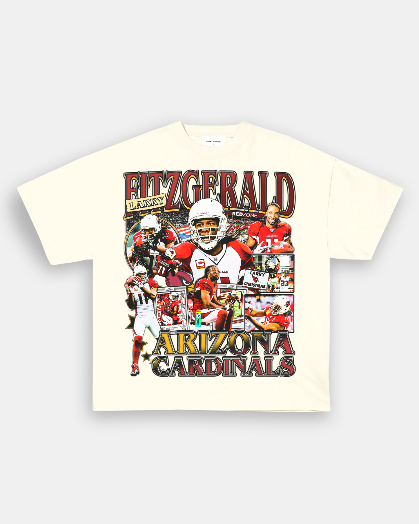 Unisex-Adult Ultra Cotton Washed T-Shirt Graphic LARRY FITZGERALD - CARDINALS TEE