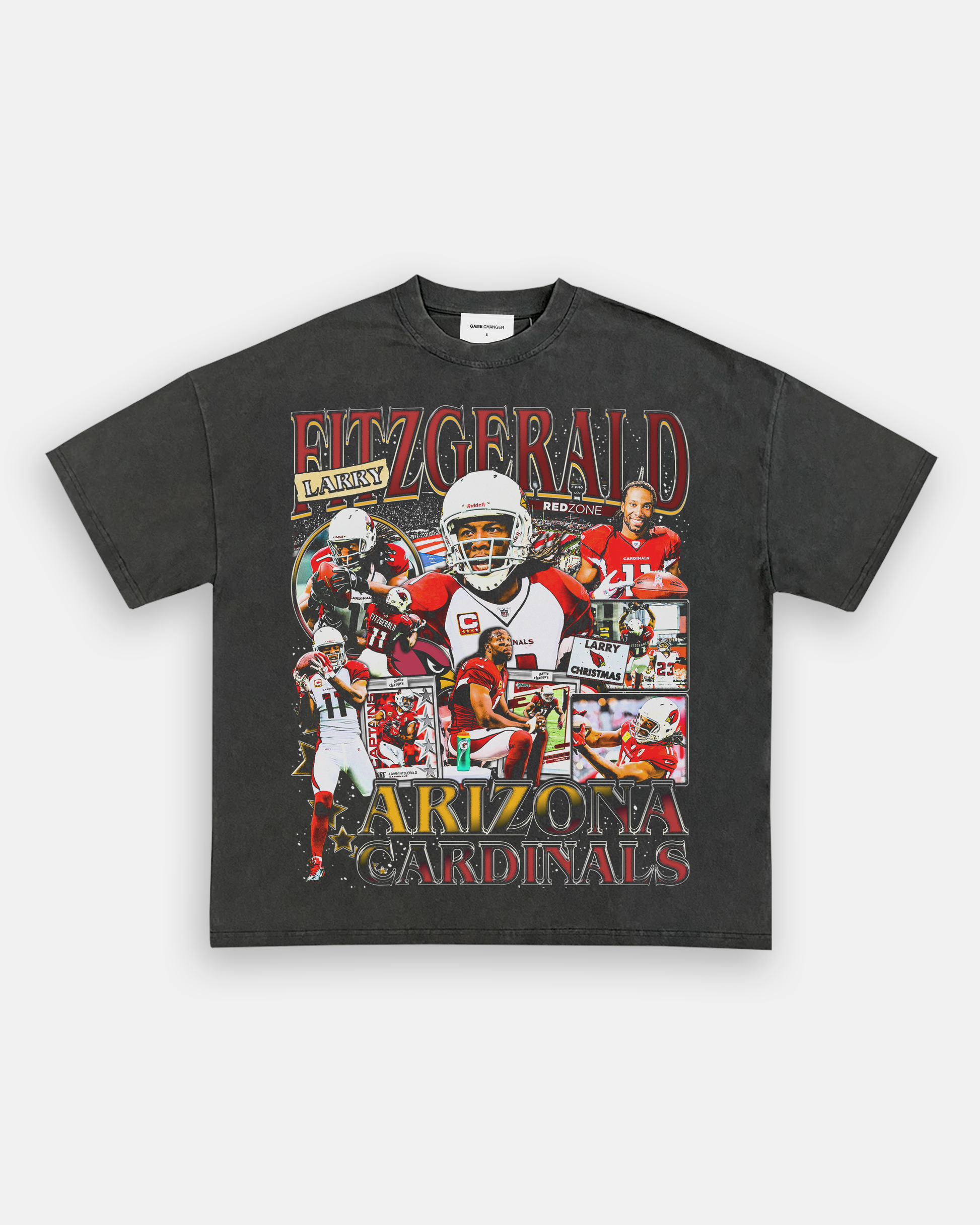 Unisex-Adult Ultra Cotton Washed T-Shirt Graphic LARRY FITZGERALD - CARDINALS TEE