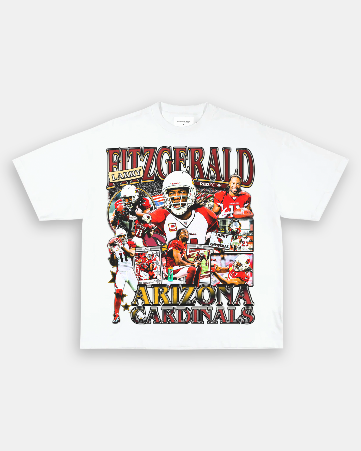 Unisex-Adult Ultra Cotton Washed T-Shirt Graphic LARRY FITZGERALD - CARDINALS TEE