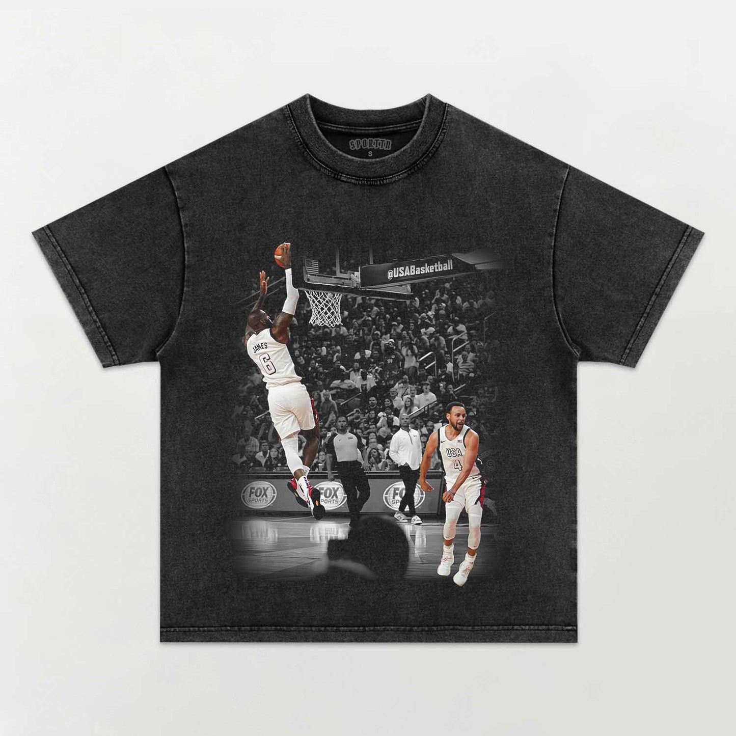 Unisex-Adult Ultra Cotton Washed T-Shirt Graphic  LEBRON JAMES AND STEPHEN CURRY TEE