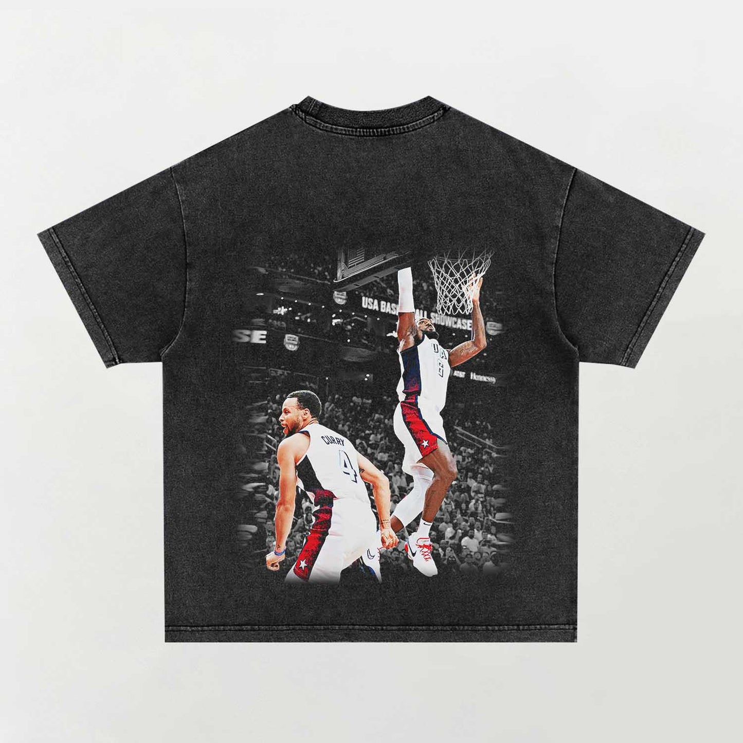 Unisex-Adult Ultra Cotton Washed T-Shirt Graphic  LEBRON JAMES AND STEPHEN CURRY TEE 2