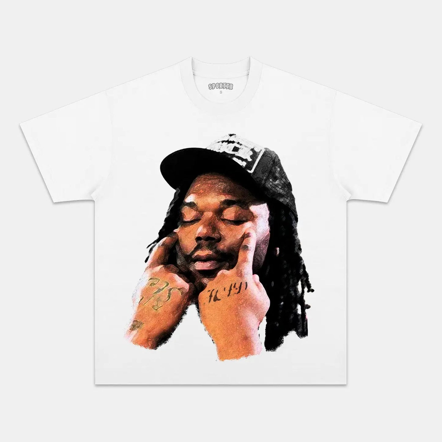 Unisex-Adult Ultra Cotton Washed T-Shirt Graphic  LUCKI BIG FACE TEE