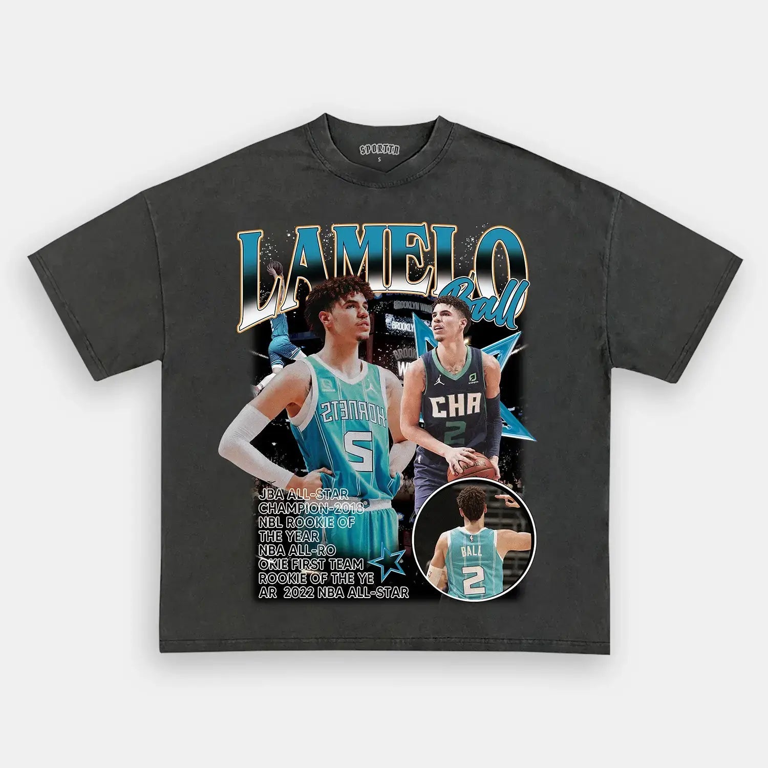 Unisex-Adult Ultra Cotton Washed T-Shirt Graphic LaMelo Ball Tee