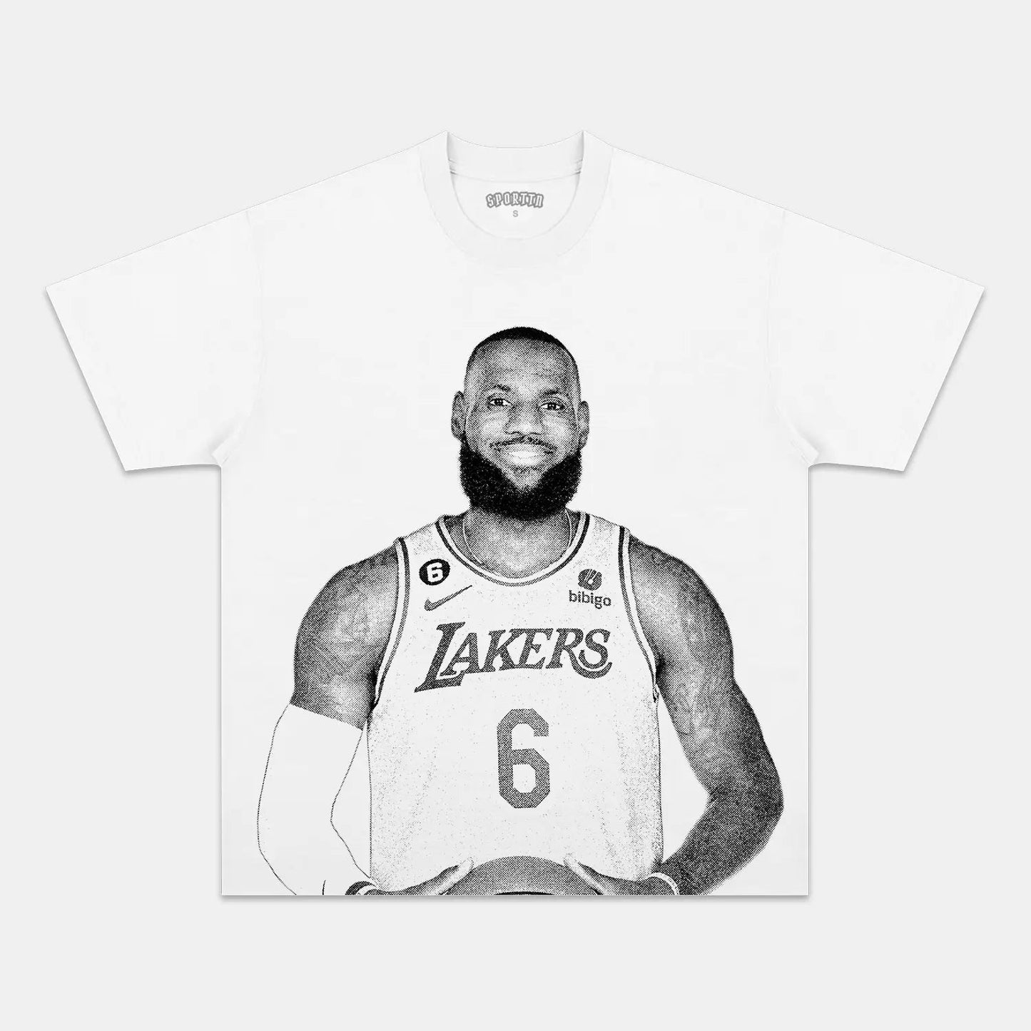 Unisex-Adult Ultra Cotton Washed T-Shirt Graphic  LEBRON JAMES WHITE TEE