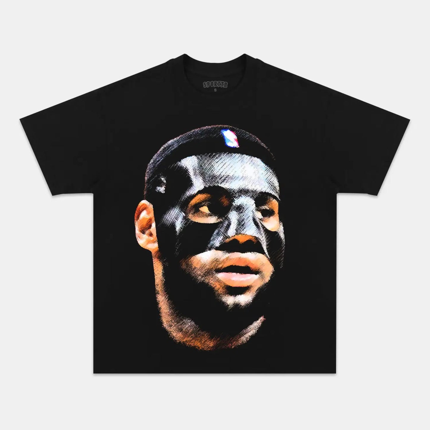 Unisex-Adult Ultra Cotton Washed T-Shirt Graphic  LEBRON JAMES BIG FACE TEE