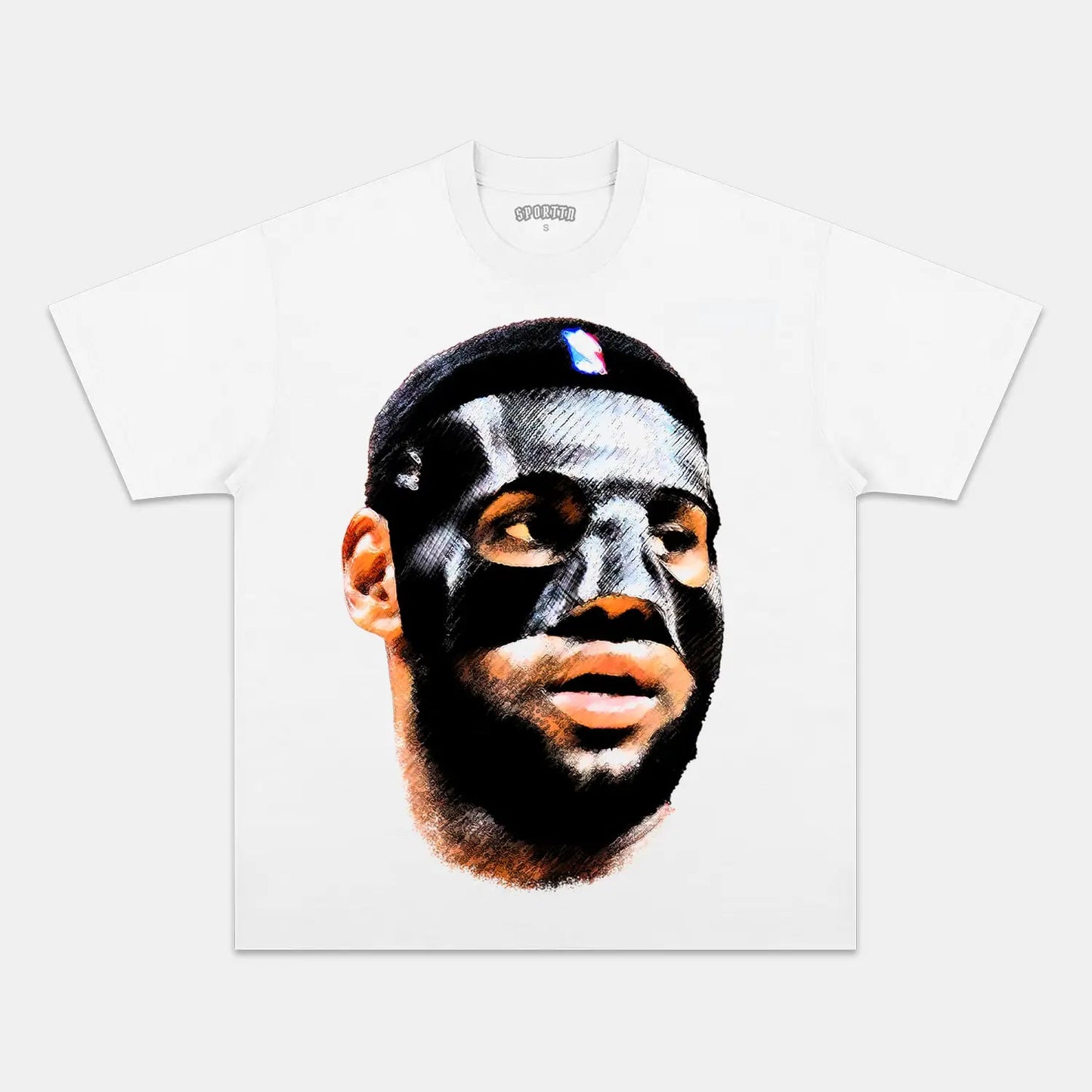 Unisex-Adult Ultra Cotton Washed T-Shirt Graphic  LEBRON JAMES BIG FACE TEE