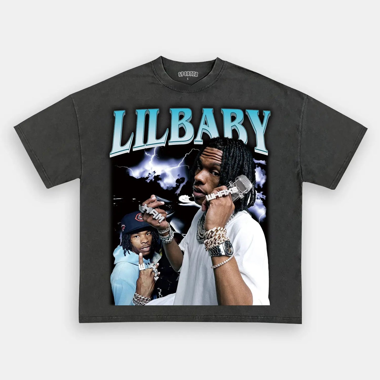 Unisex-Adult Ultra Cotton Washed T-Shirt Graphic  Lil Baby Tee