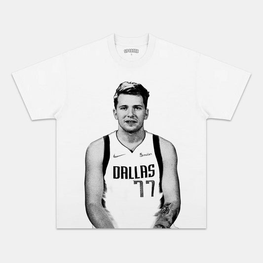 Unisex-Adult Ultra Cotton Washed T-Shirt Graphic  LUKA DONCIC WHITE TEE