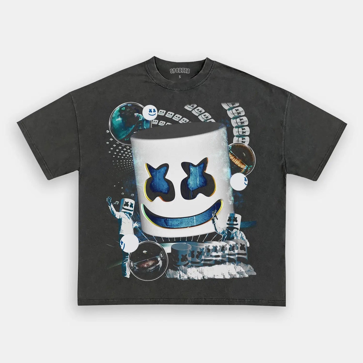 Unisex-Adult Ultra Cotton Washed T-Shirt Graphic  MARSHMELLO TEE