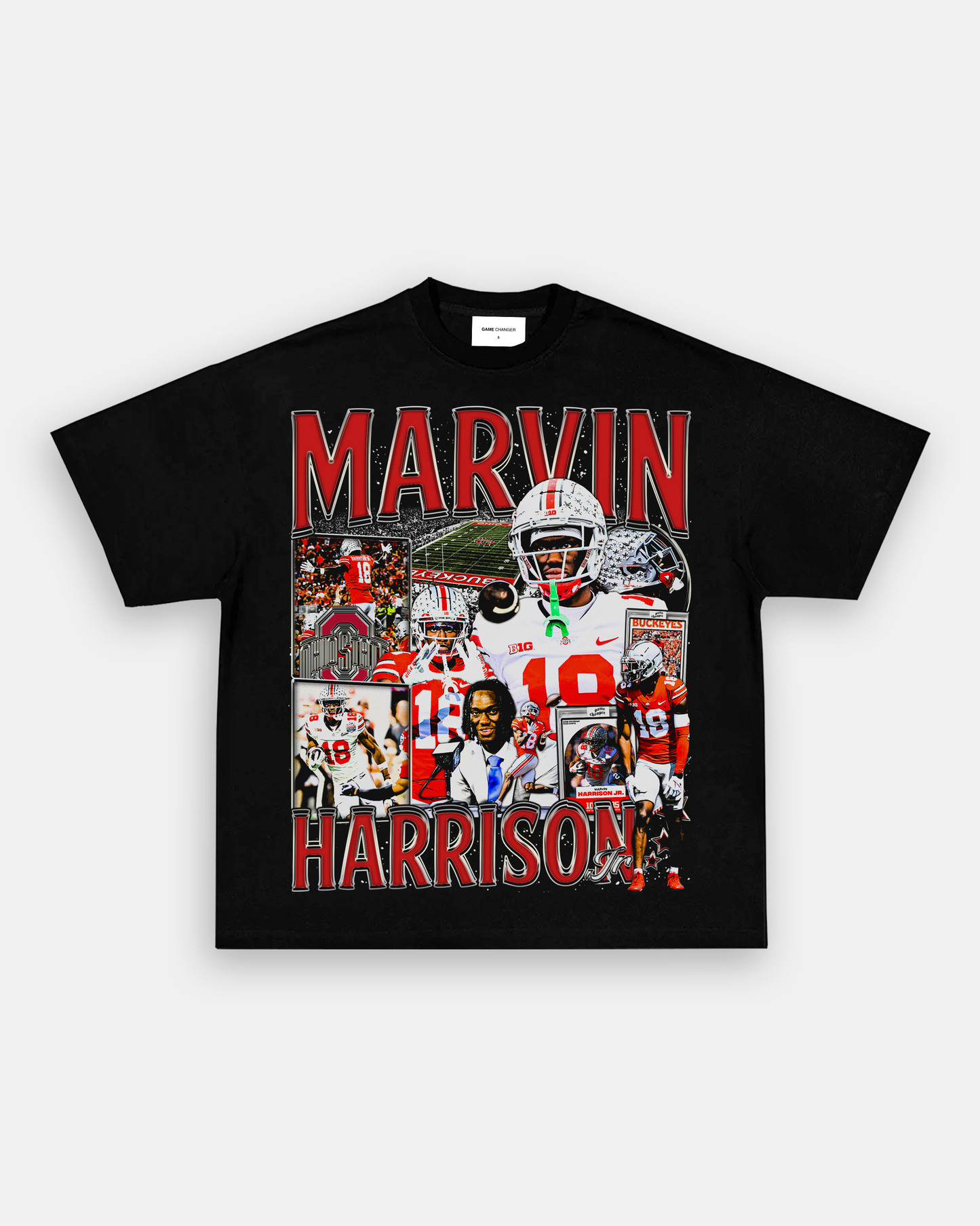 Unisex-Adult Ultra Cotton Washed T-Shirt Graphic MARVIN HARRISON JR TEE