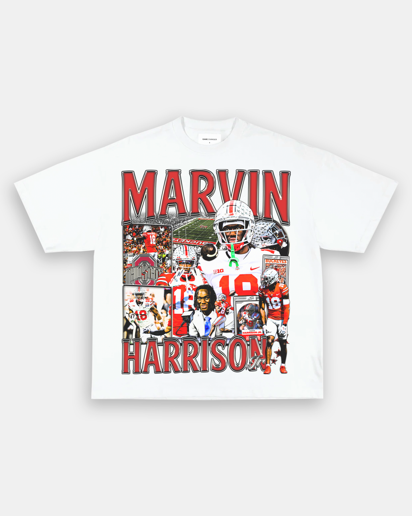 Unisex-Adult Ultra Cotton Washed T-Shirt Graphic MARVIN HARRISON JR TEE