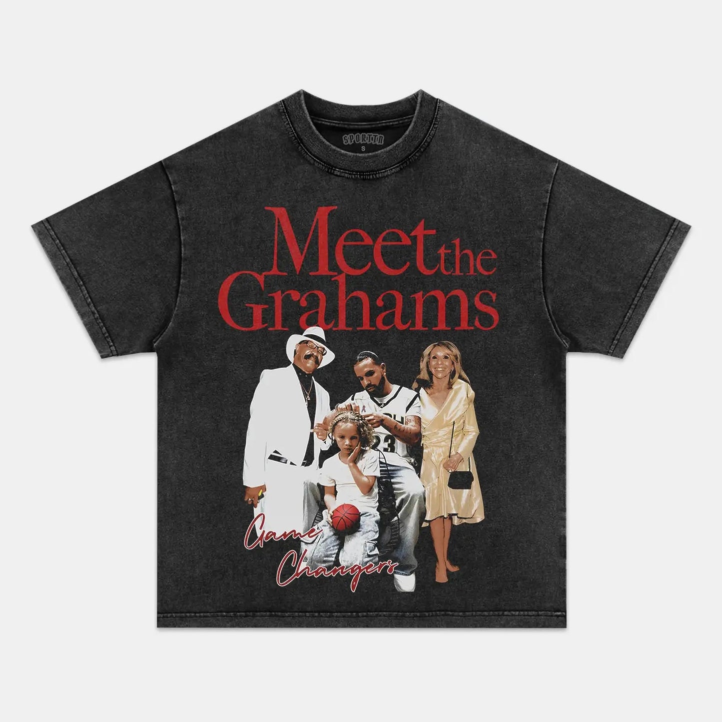 Unisex-Adult Ultra Cotton Washed T-Shirt Graphic  MEET THE GRAHAMS TEE