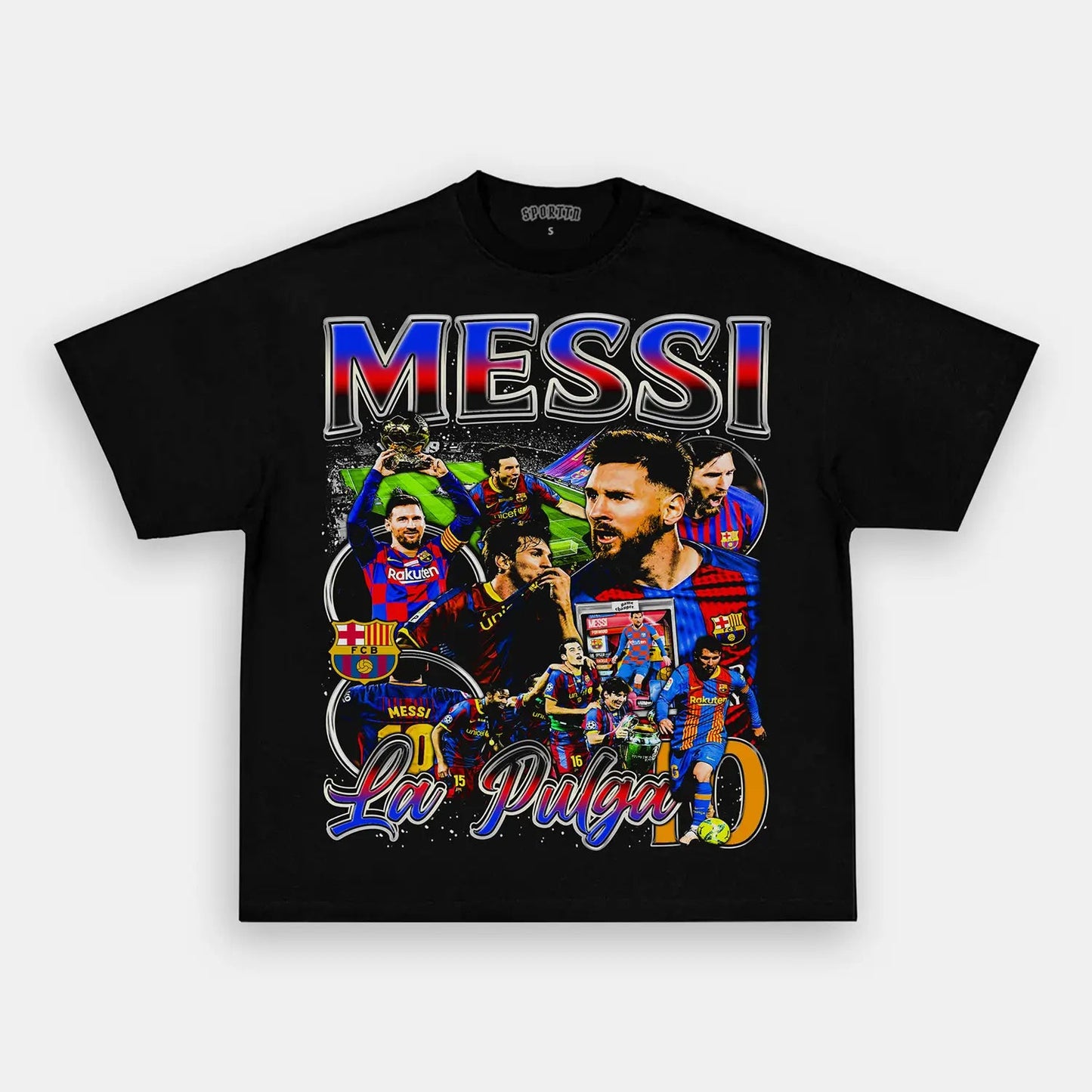 Unisex-Adult Ultra Cotton Washed T-Shirt Graphic MESSI - BARCELONA TEE