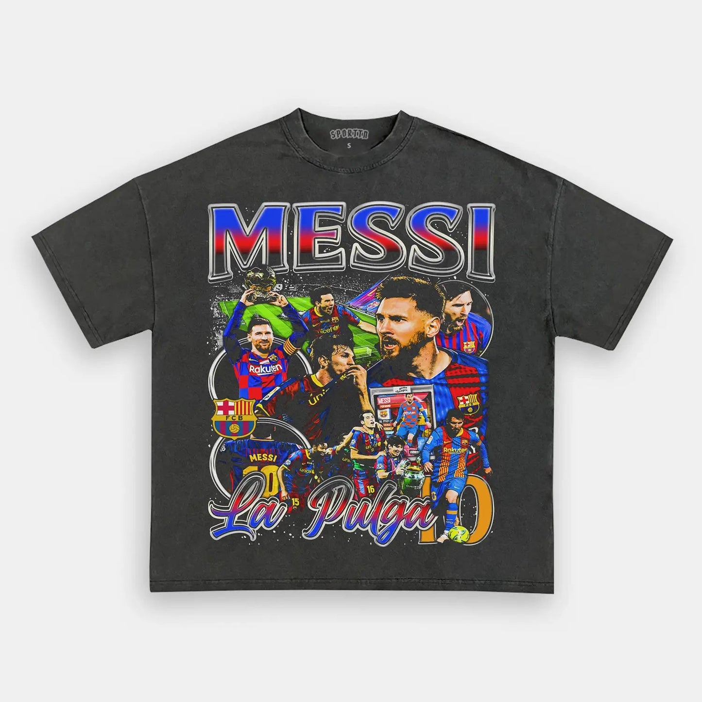 Unisex-Adult Ultra Cotton Washed T-Shirt Graphic MESSI - BARCELONA TEE