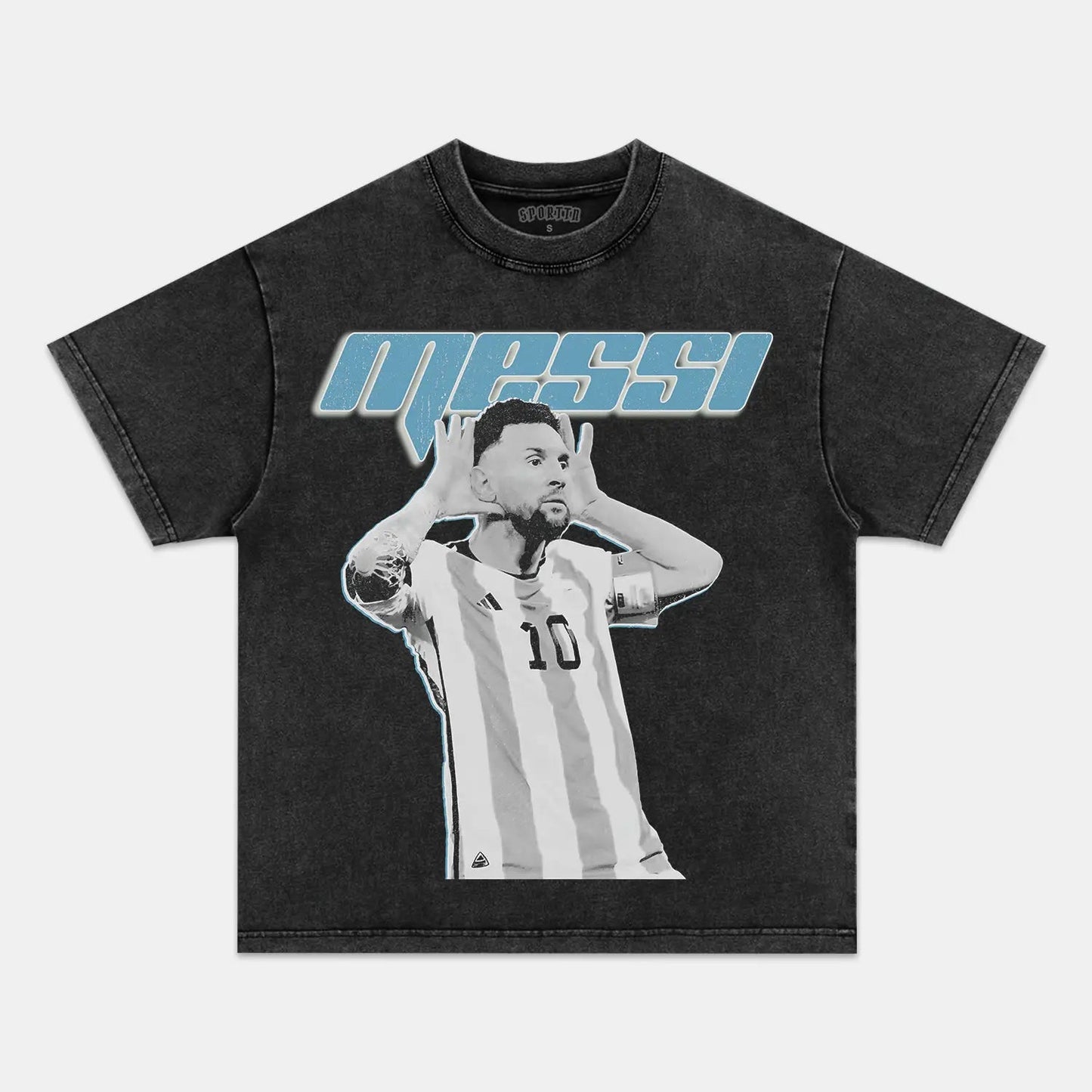 Unisex-Adult Ultra Cotton Washed T-Shirt Graphic  MESSI CLASSIC TEE